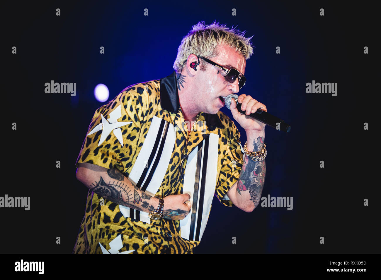 Torino Italy 09th Mar 2019 The Italian Rapper Salmo Performing Live On Stage For His First