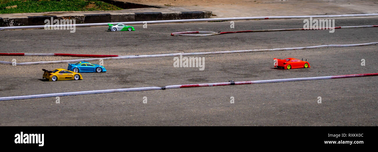 remote control car race competition on tarmac circuit Stock Photo Alamy