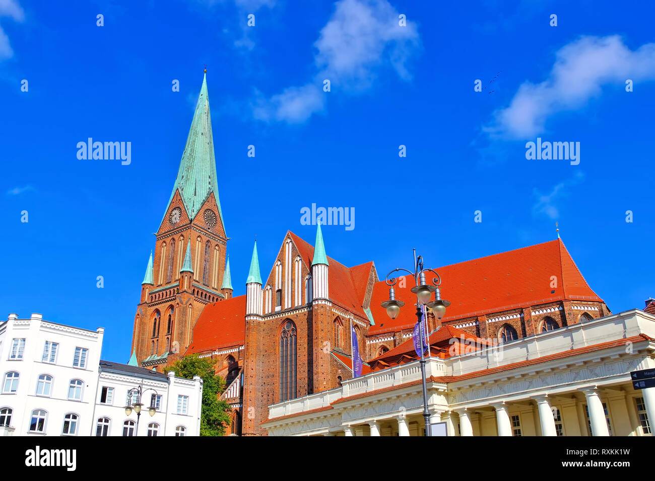 Schwerin the cathedral, a famous brick building  in Germany Stock Photo