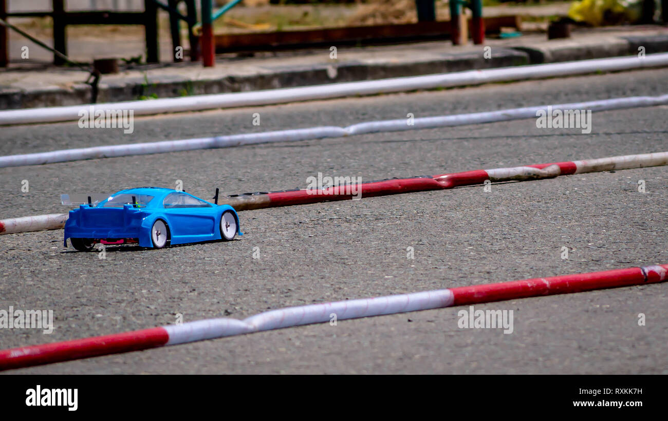 remote control car race competition on tarmac circuit Stock Photo Alamy