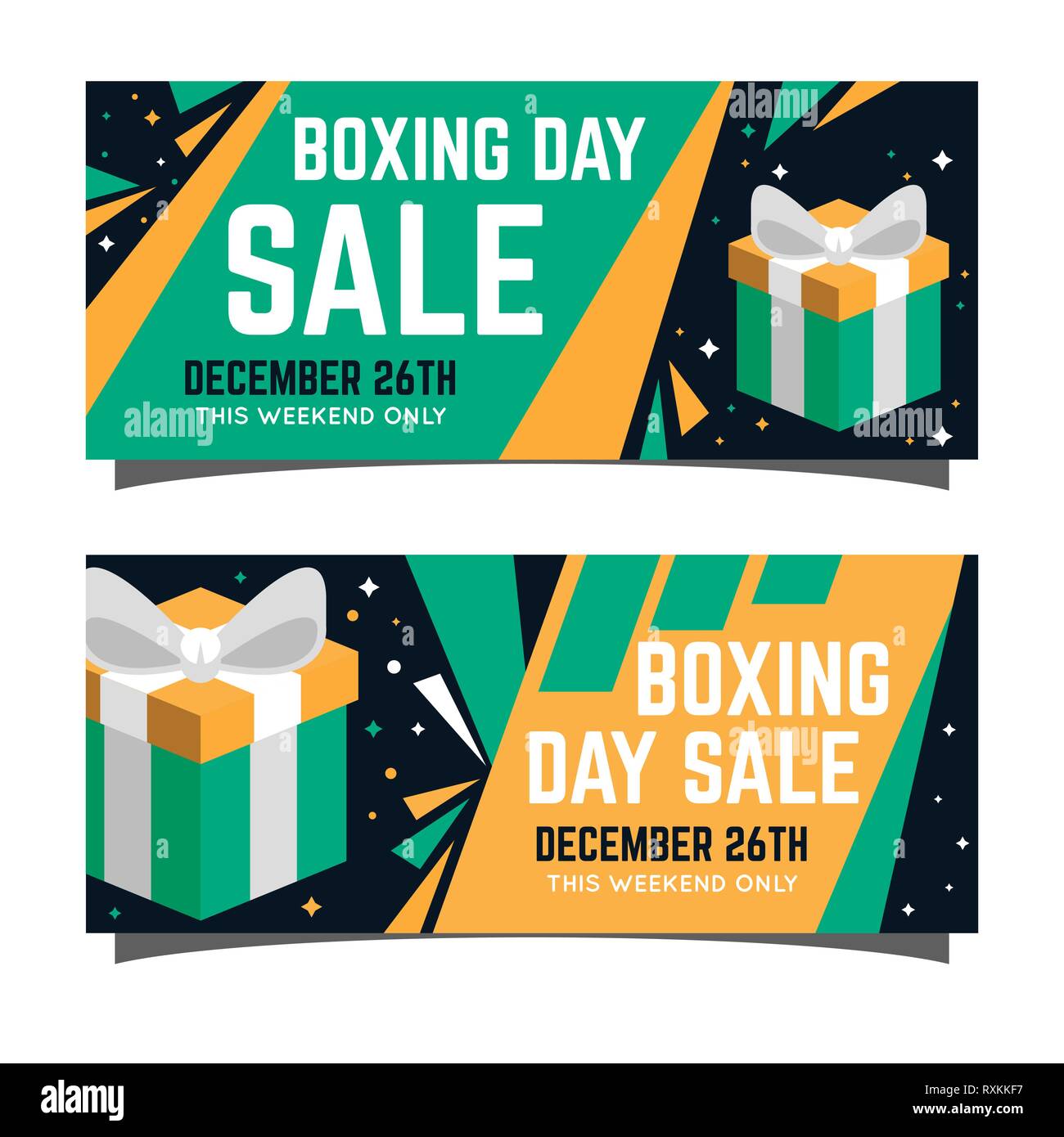 Happy Boxing day sale design with gift boxes , shopping holiday big savings Stock Vector