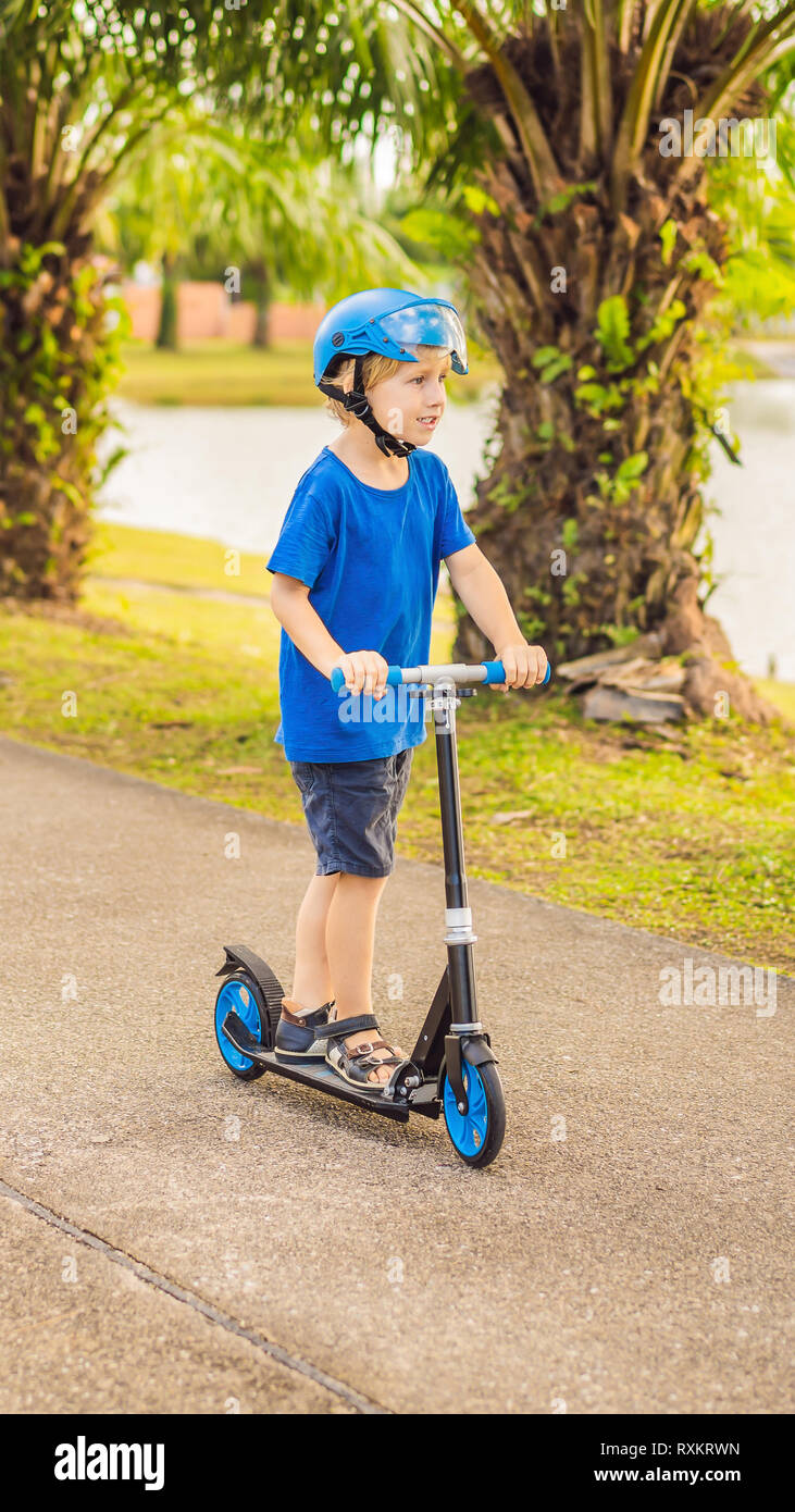 kids riding scooters