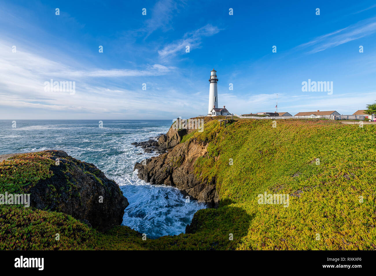 Pescadero's Pigeon Point Lighthouse Stock Photo