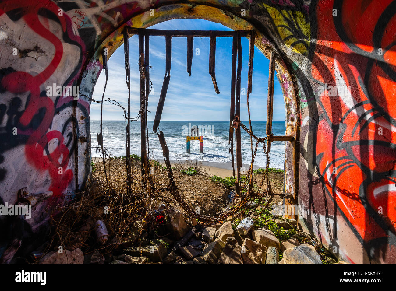 The Davenport Pier ruins Stock Photo