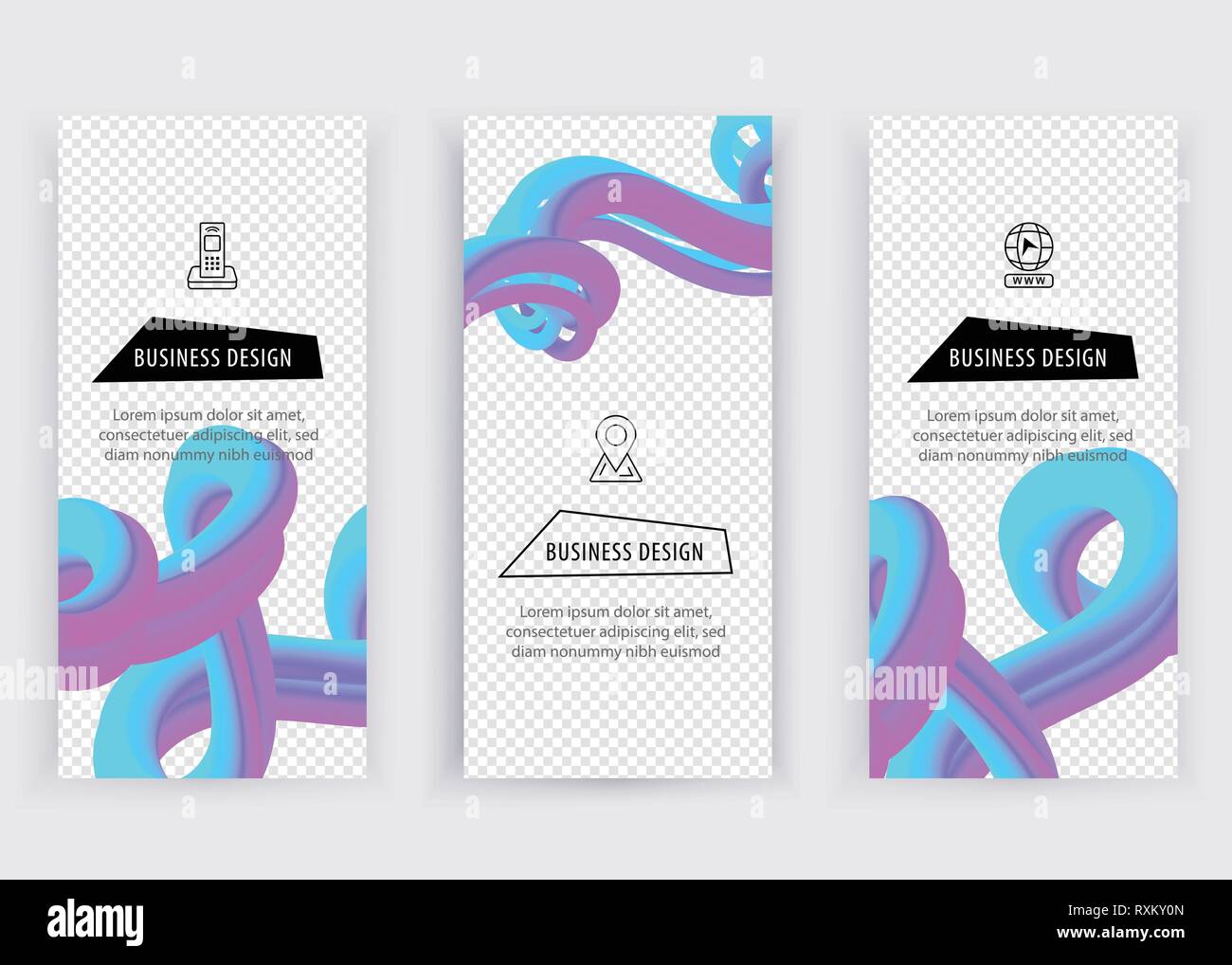 Blue violet gradient banner. Abstract Wave design element with Colorful ...