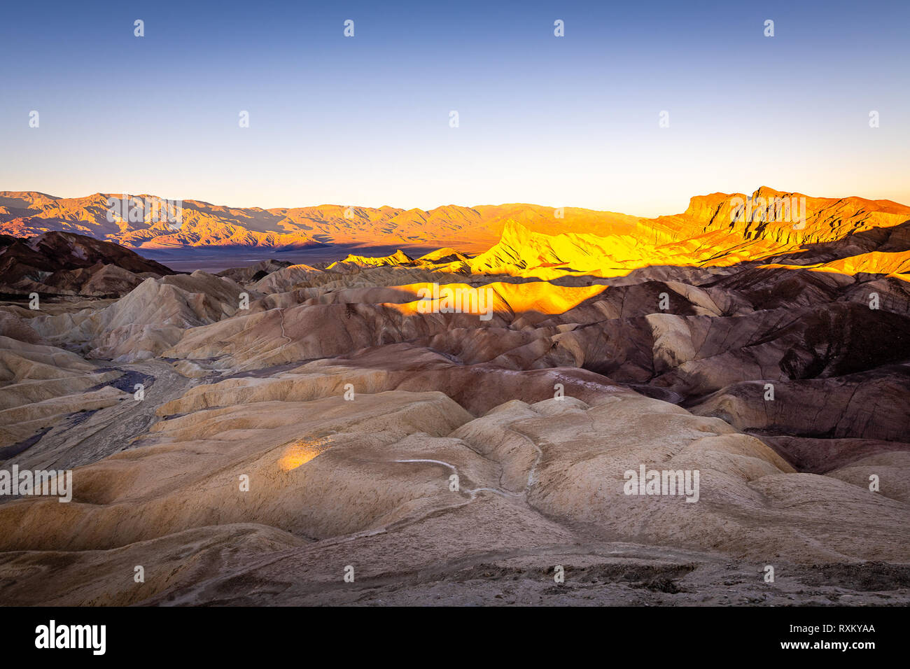 Zabriskie Point at Sunrise Stock Photo Alamy