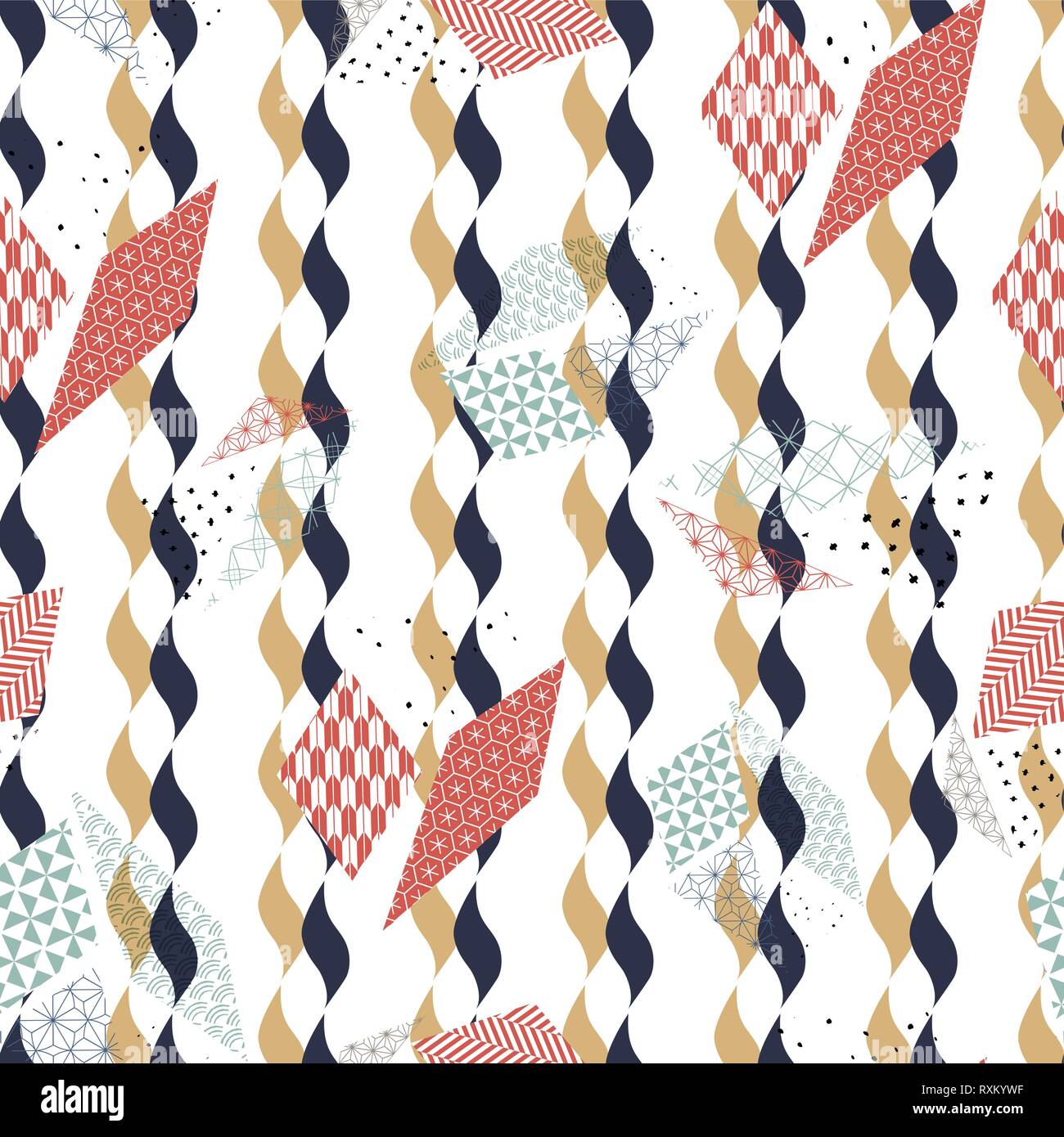 Japanese pattern vector. Colorful kimono textile background. Geometric  template Stock Vector Image & Art - Alamy