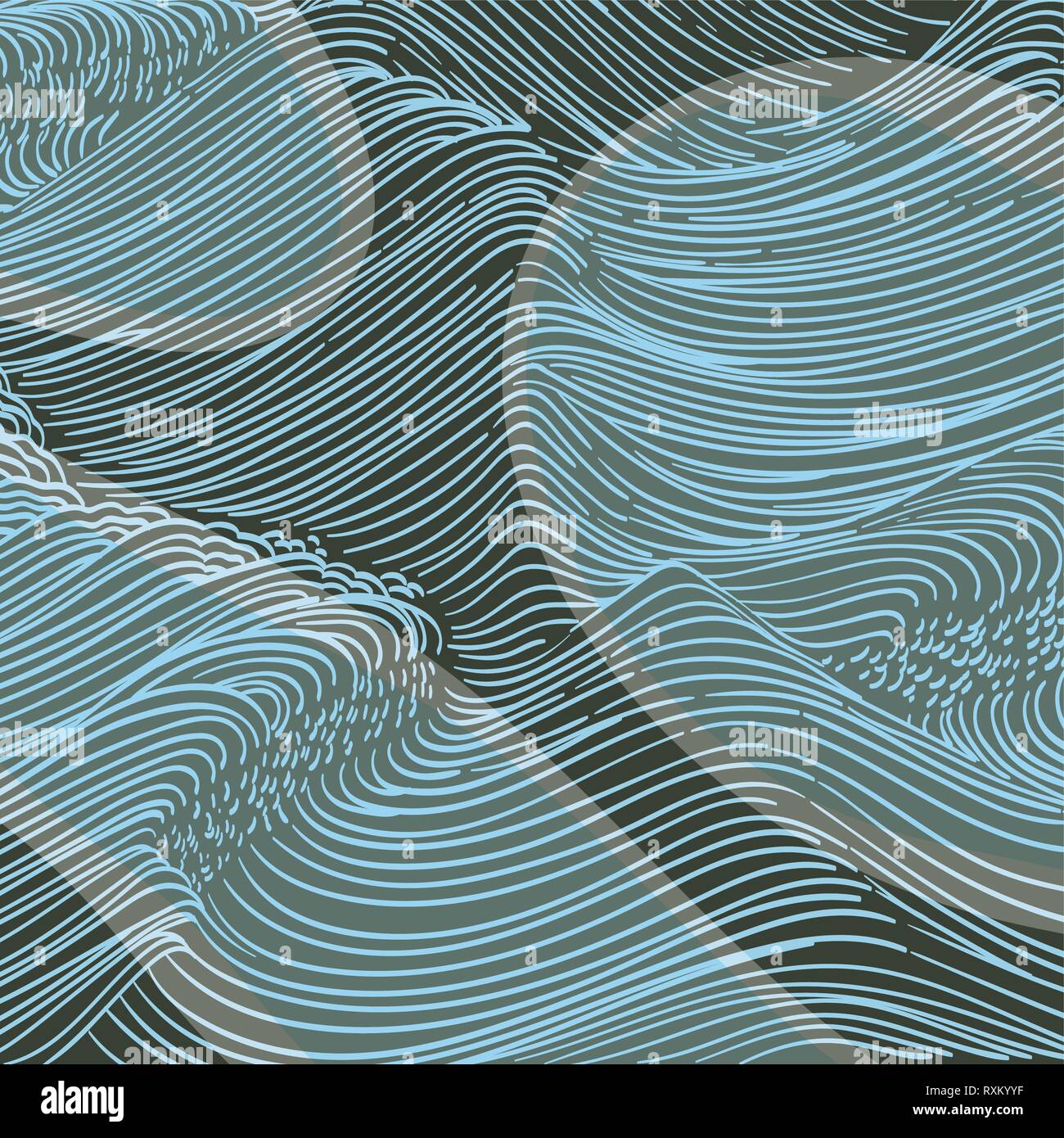 Traditional Japanese Wave Pattern Vector Blue Seamless Wave Traditional Japanese Wave Pattern Vector Blue Seamless Wave