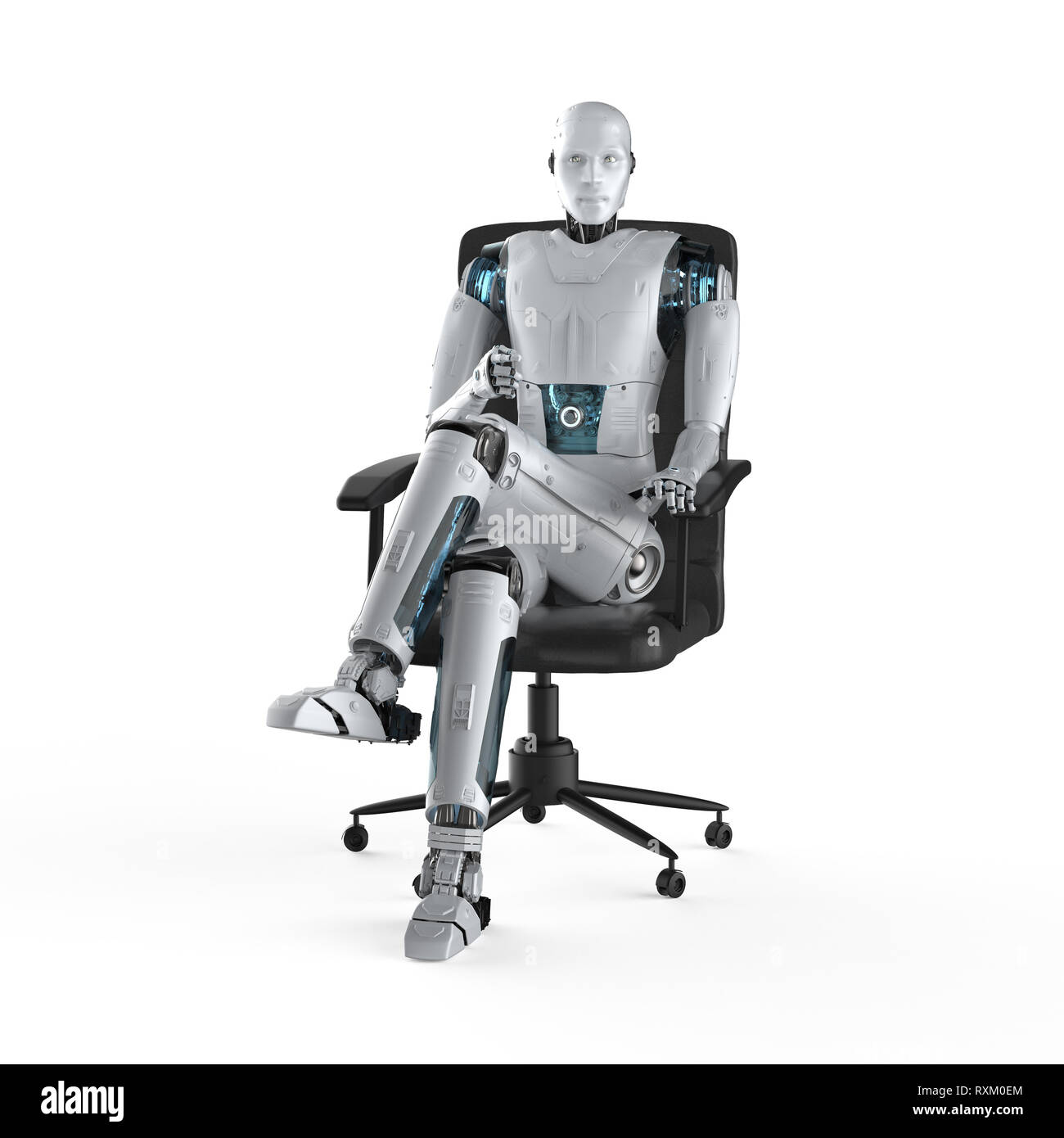 Robot working at desk office hi-res stock photography and images - Alamy