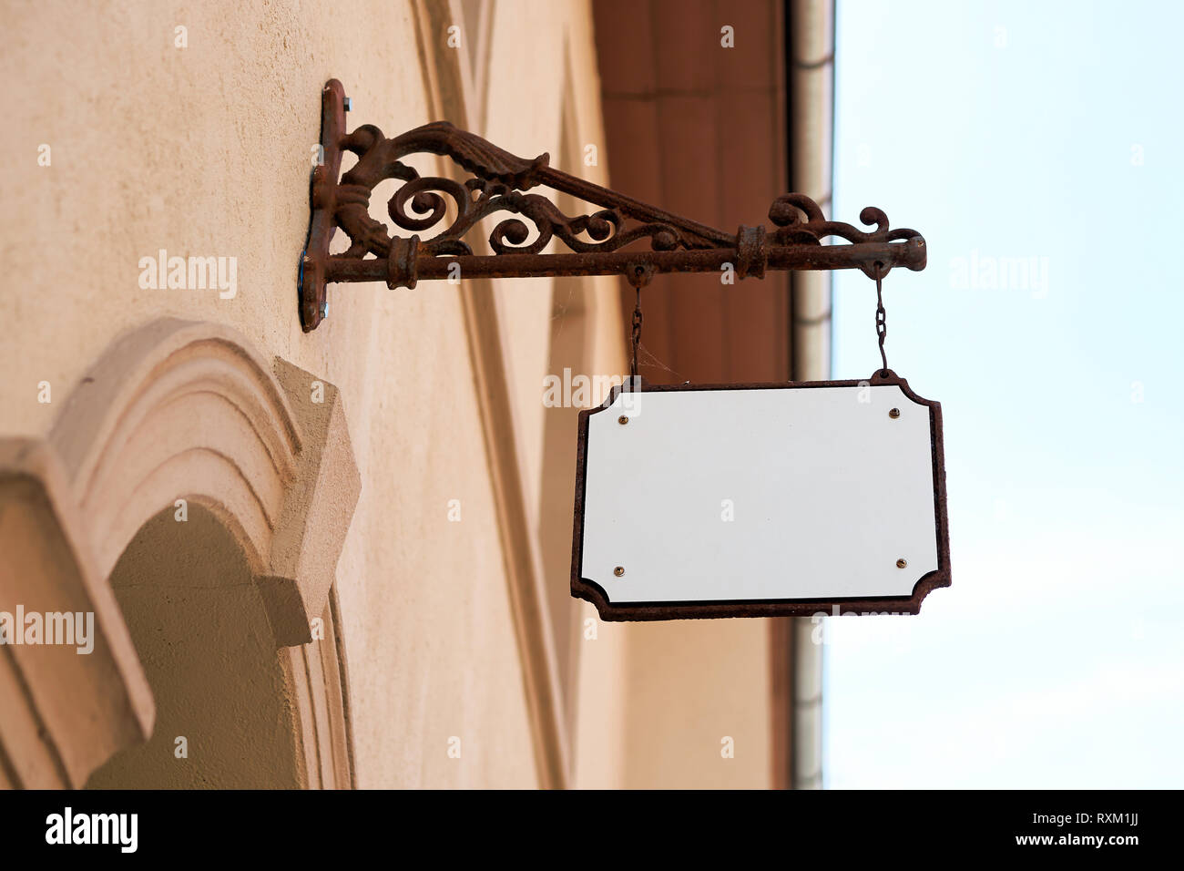 empty signboard on a facade Stock Photo - Alamy