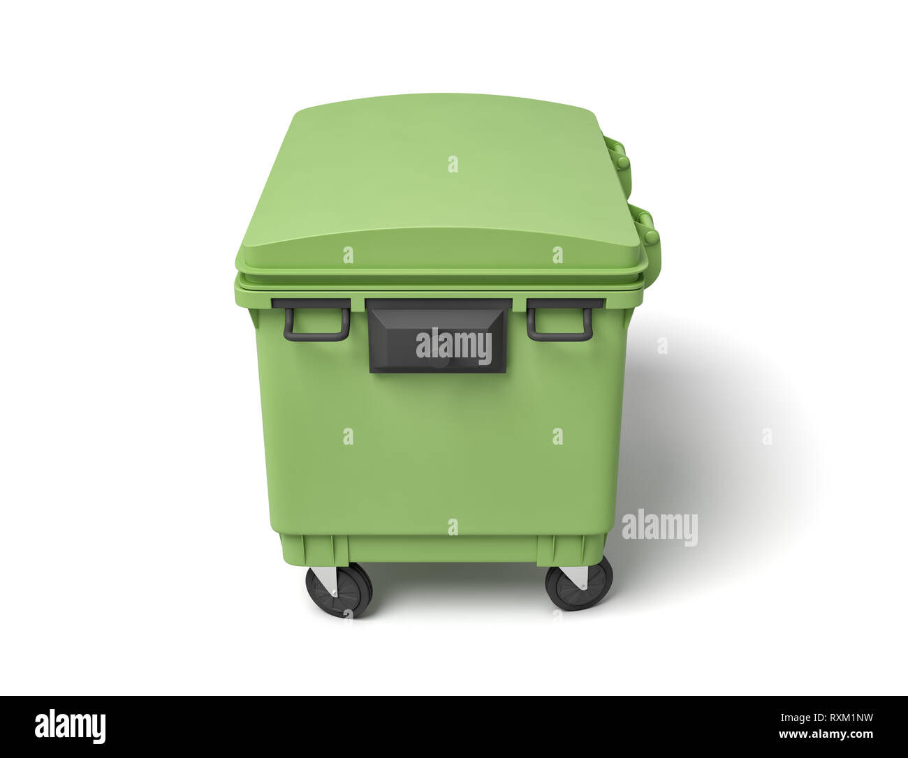 3d rendering of green trash bin isolated on white background Stock ...