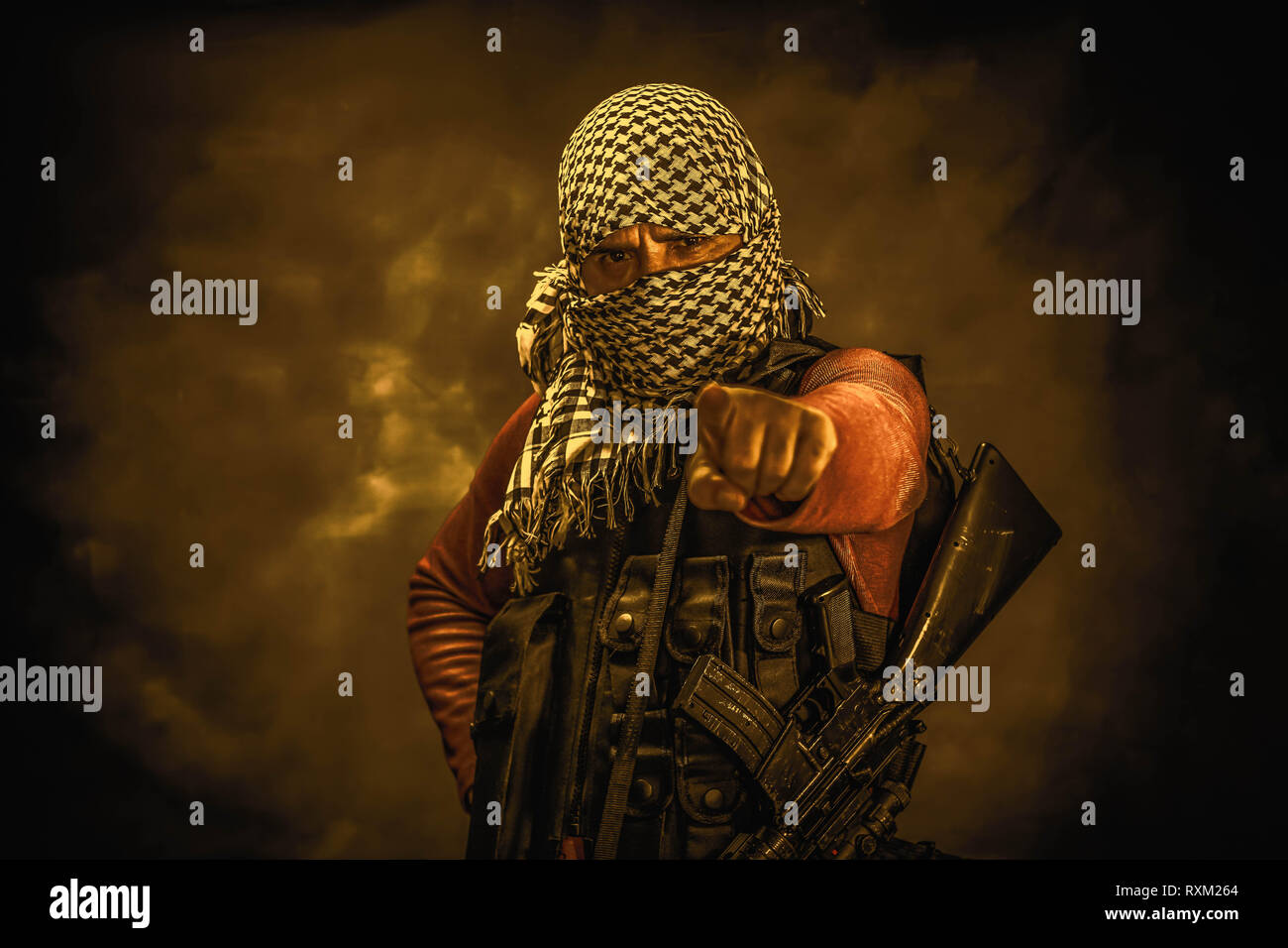 rebel militant terrorist guerrilla concept Stock Photo