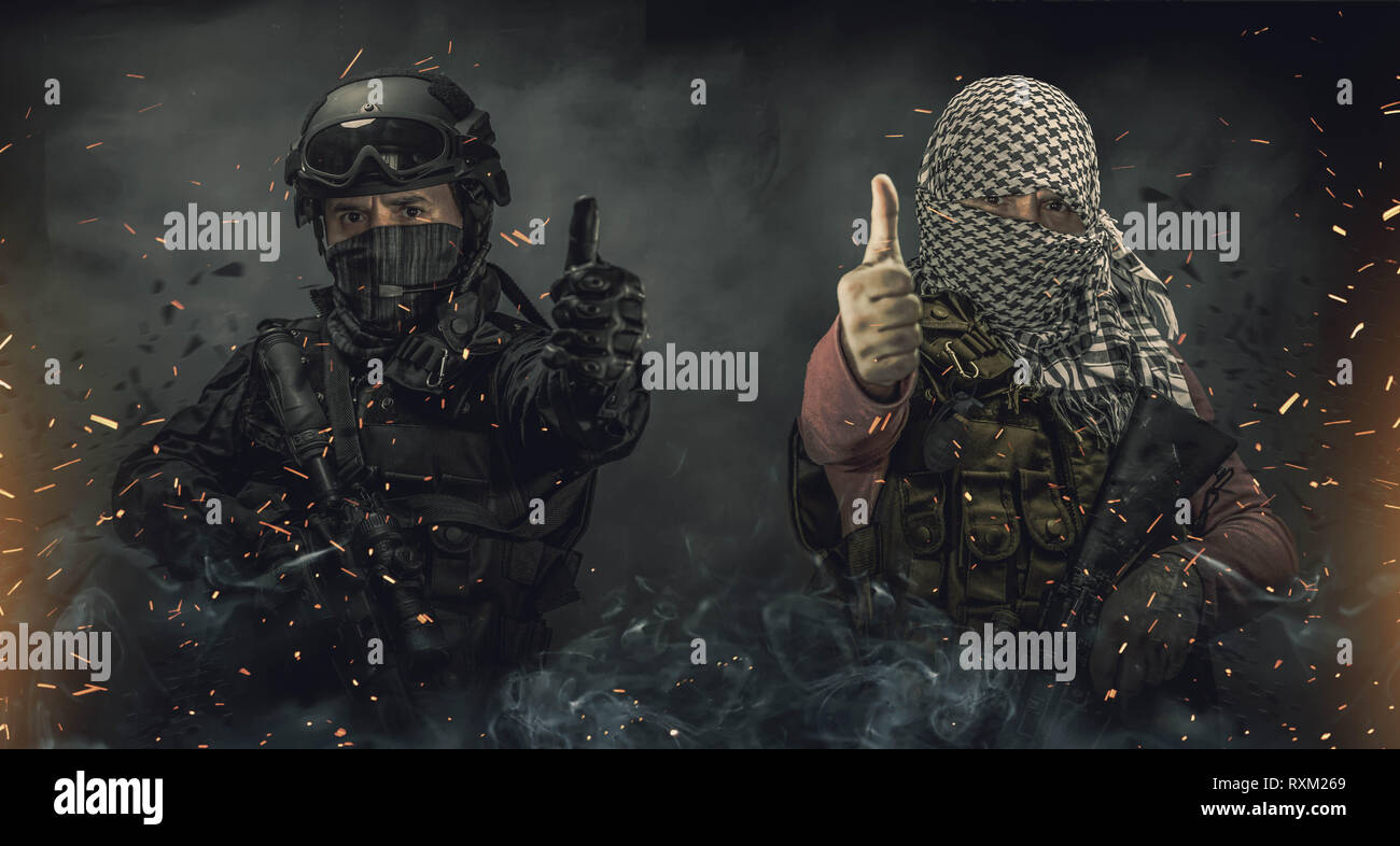 insurgency and police concept Stock Photo