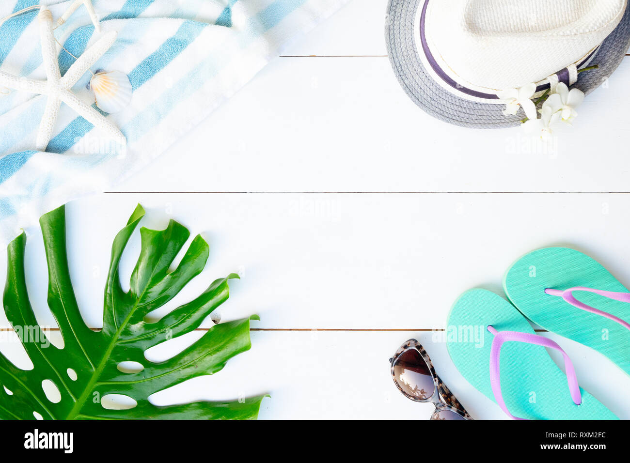 Summer flat lay scenery Stock Photo Alamy