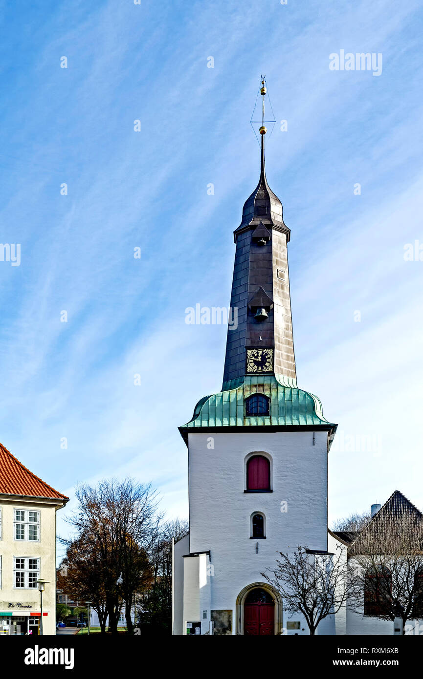 Town Church in Glueckstadt, Schleswig-Holstein, Northern Germany, Stadtkirche und Marktplatz in Glückstadt Stock Photo