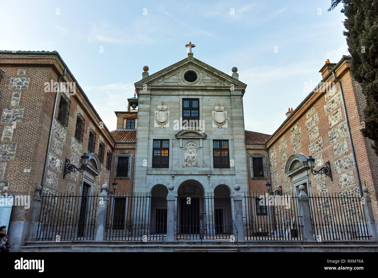 MADRID, SPAIN - JANUARY 22, 2018:  Amazing Sunset view of Royal Monastery of the Incarnation in City of Madrid, Spain Stock Photo