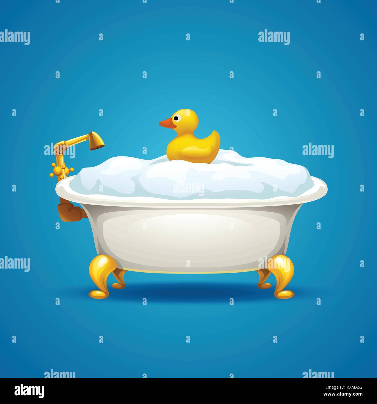 bathtub with foam on blue Stock Vector Image & Art Alamy