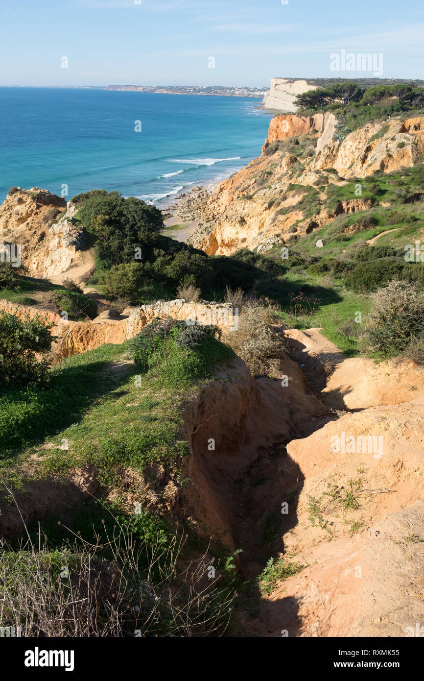 Walking trails in Lagos, Algarve, Portugal Stock Photo