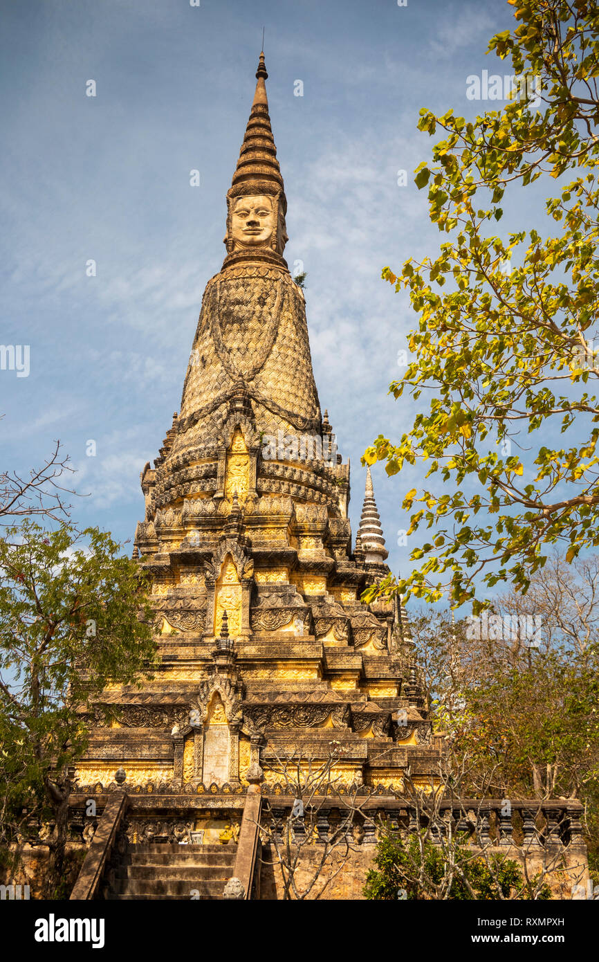 Cambodia, Phnom Penh, Oudong, Mak Proum stupa, resting place of  King Monivong d 1941 Stock Photo