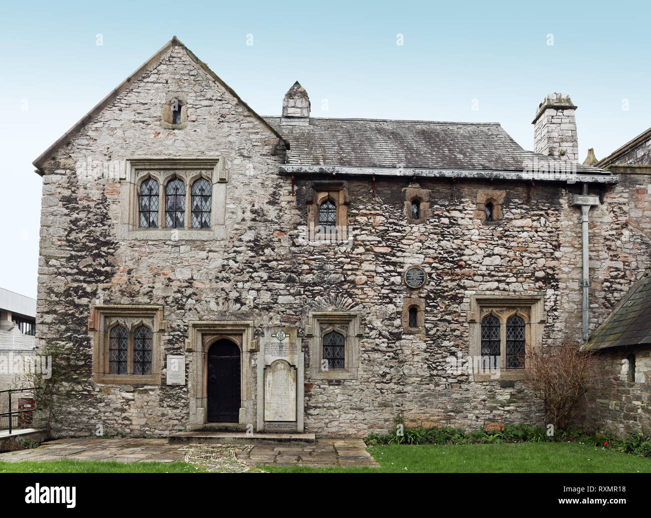Prysten House. Finewell Street Plymouth. 15th century building belonging to St Andrew's Church Stock Photo