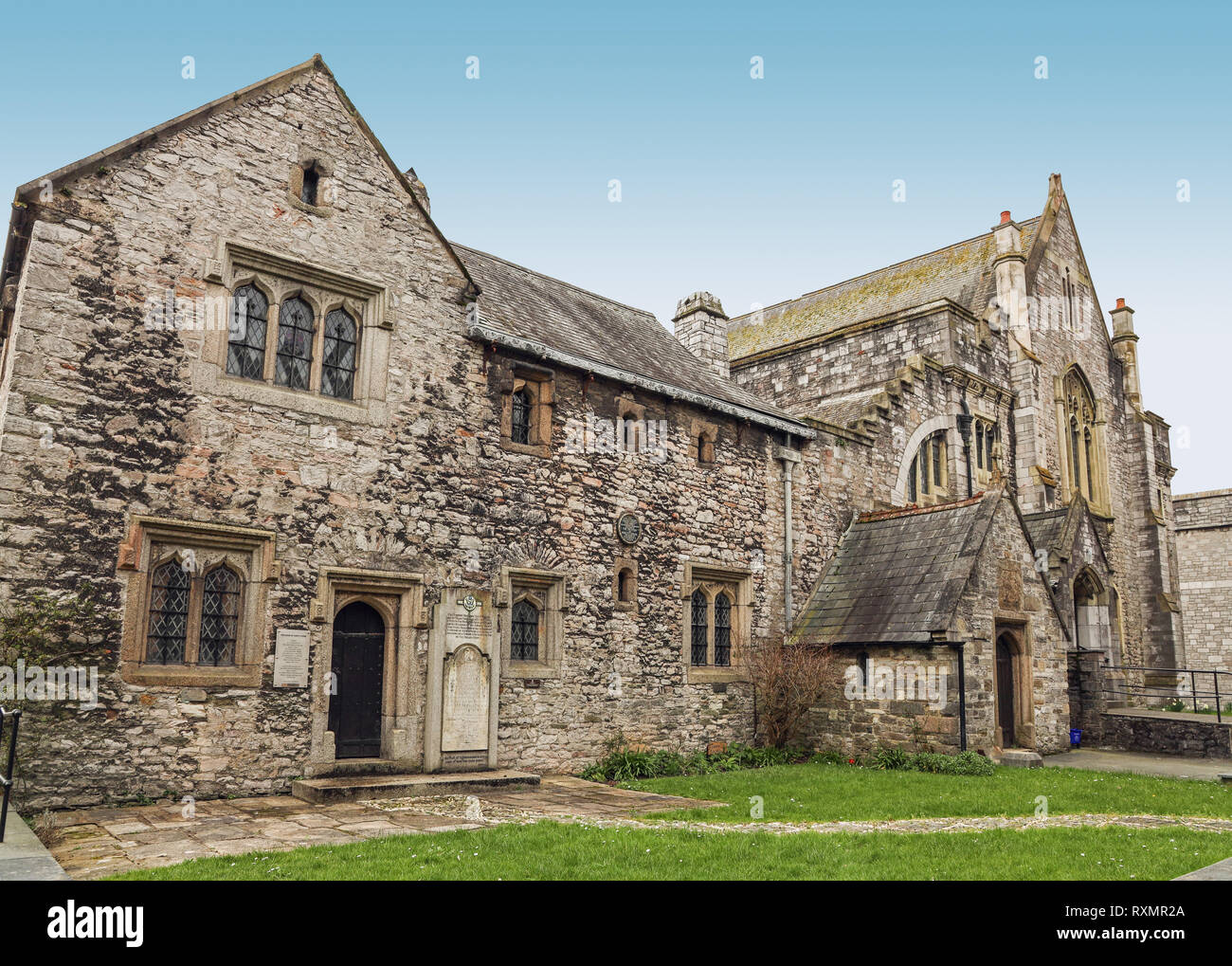 Prysten House. Finewell Street Plymouth. 15th century building belonging to St Andrew's Church Stock Photo