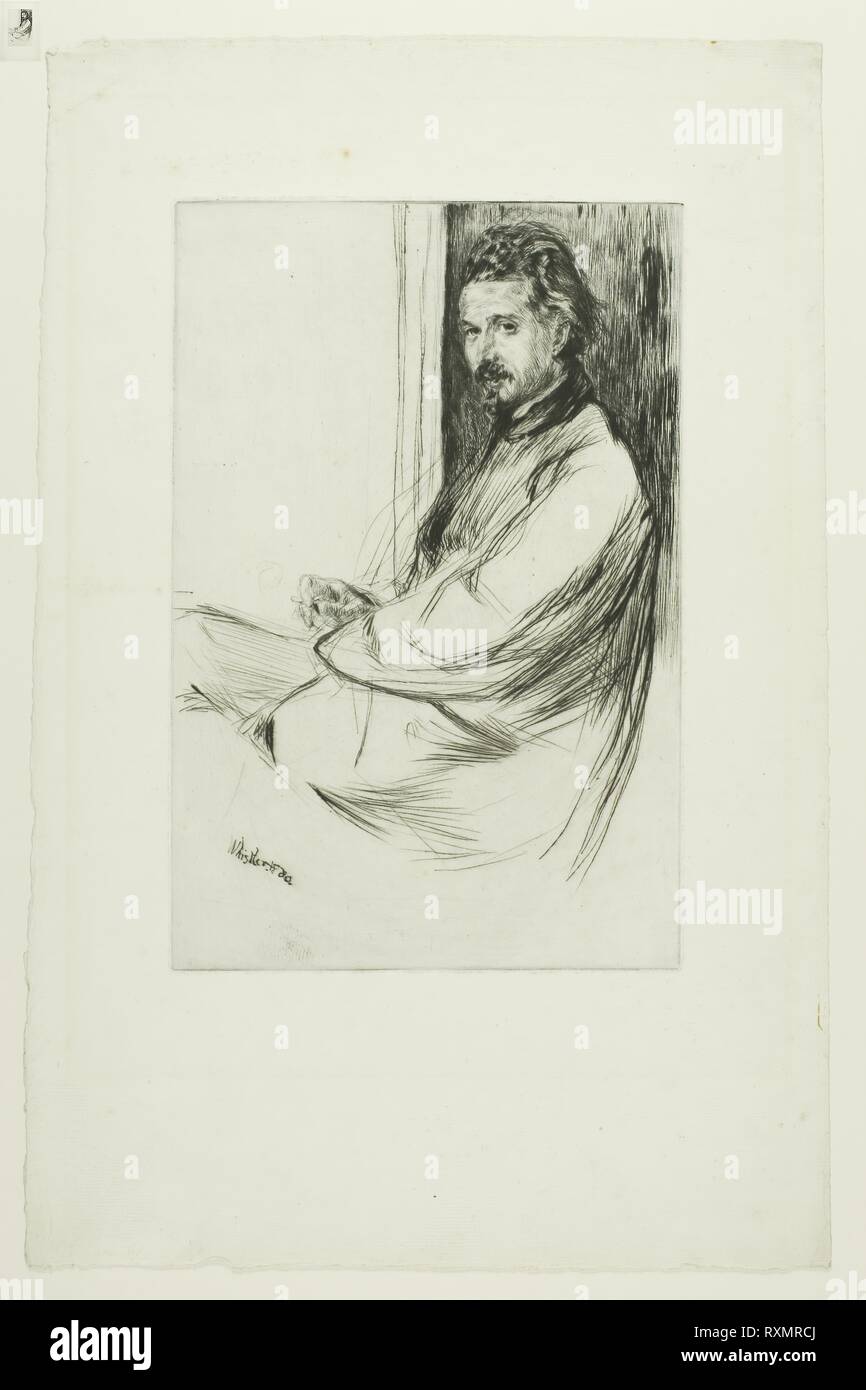 Axenfeld. James McNeill Whistler; American, 1834-1903. Date: 1860. Dimensions: 227 x 150 mm (plate); 363 x 238 mm (sheet). Drypoint in black ink on ivory laid paper. Origin: United States. Museum: The Chicago Art Institute. Stock Photo