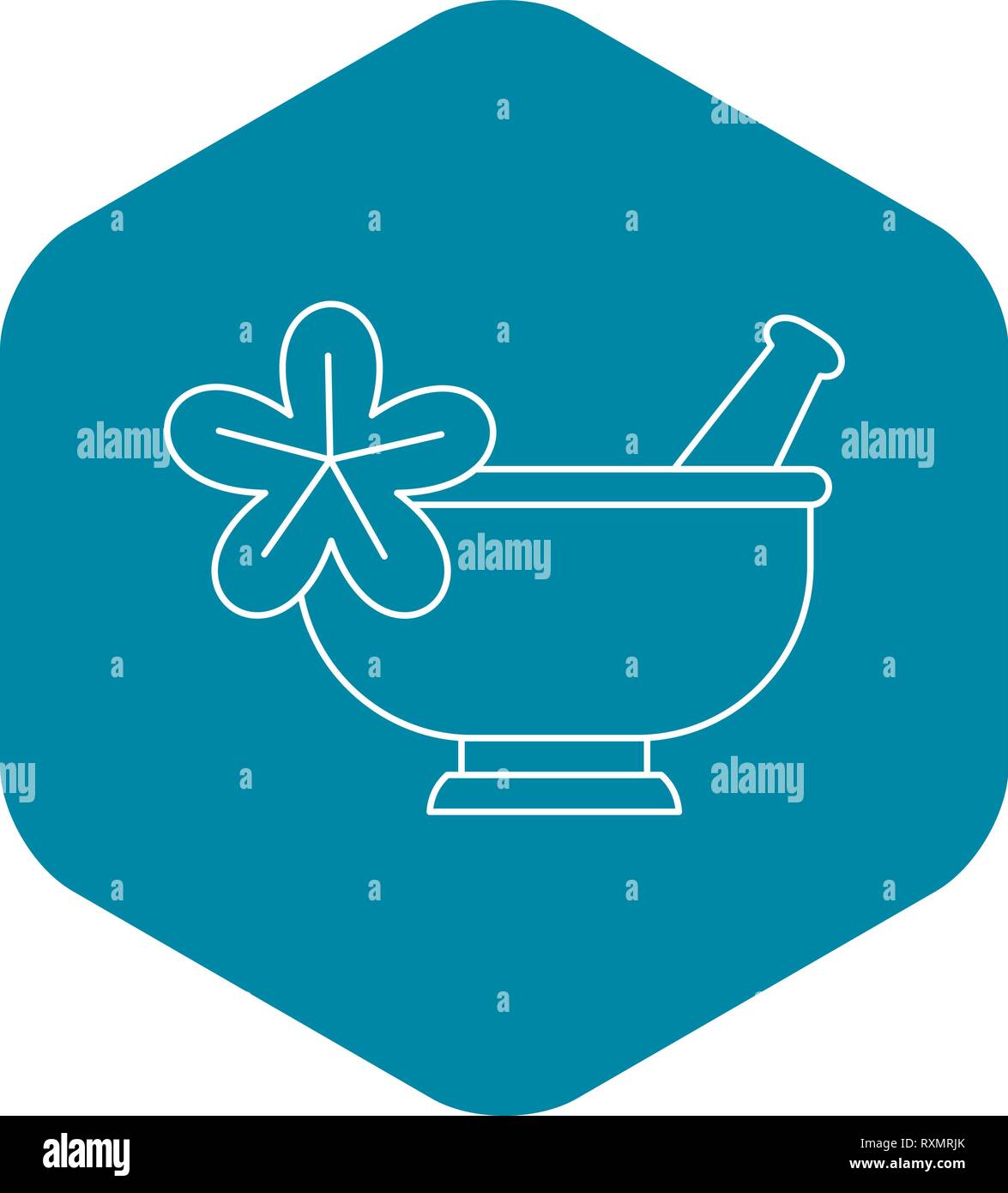 Mortar and pestle pharmacy icon, outline style Stock Vector Image & Art