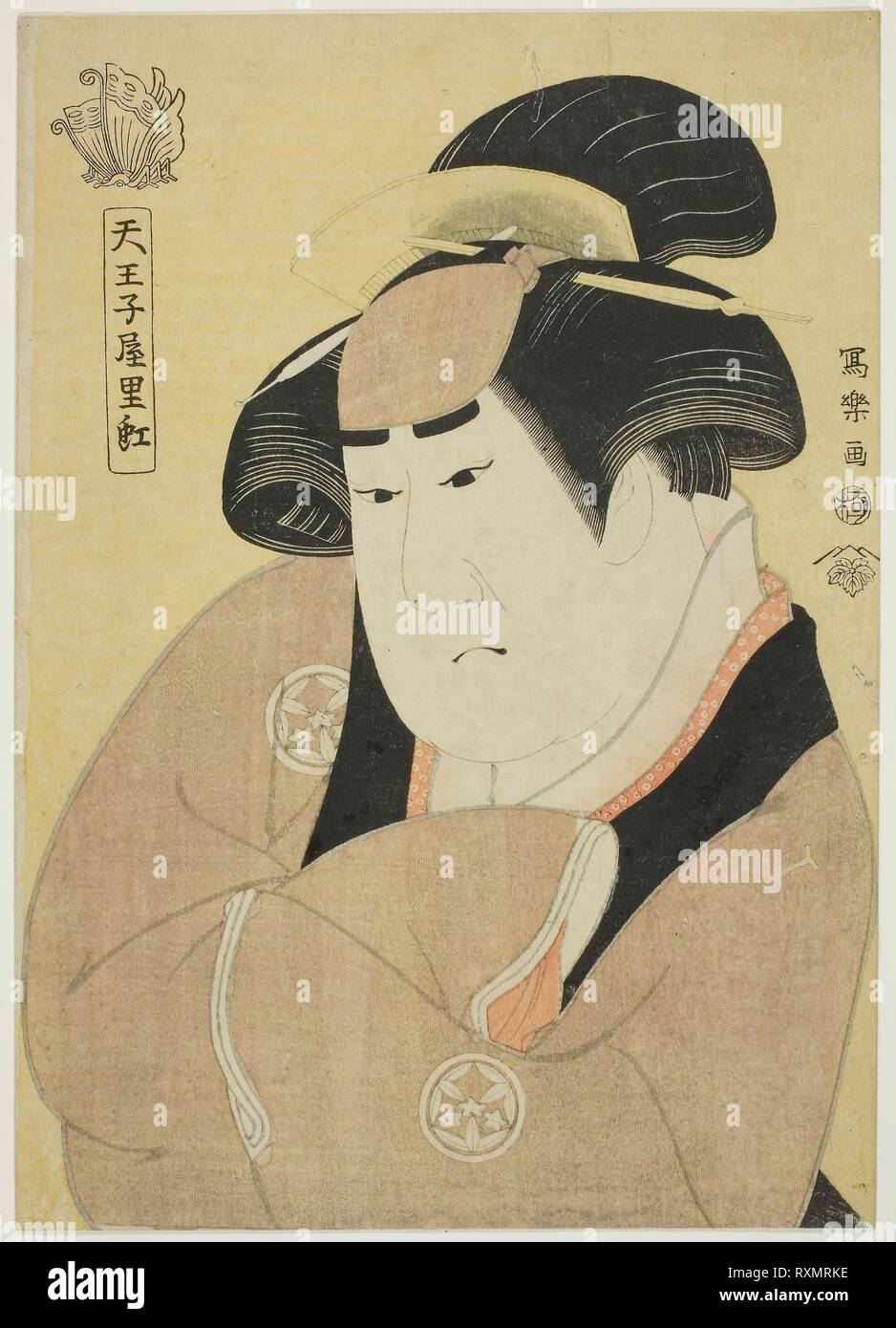 Tennojiya Riko (The actor Yamashita Kinsaku II as the maid Ebizo Okane of the Ouchiya [actually Iwate, wife of Sadato]). Toshusai Sharaku ??? ??; Japanese, active 1794-95; Publisher: Tsuta-Ya Juzaburo; Japanese, 1748-1797. Date: 1794. Dimensions: 31.6 x 22.5 cm. Color woodblock print; aiban. Origin: Japan. Museum: The Chicago Art Institute. Stock Photo