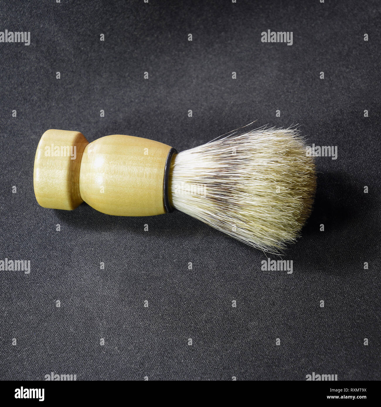 Classic shaving brush with a raccoon fur Stock Photo Alamy