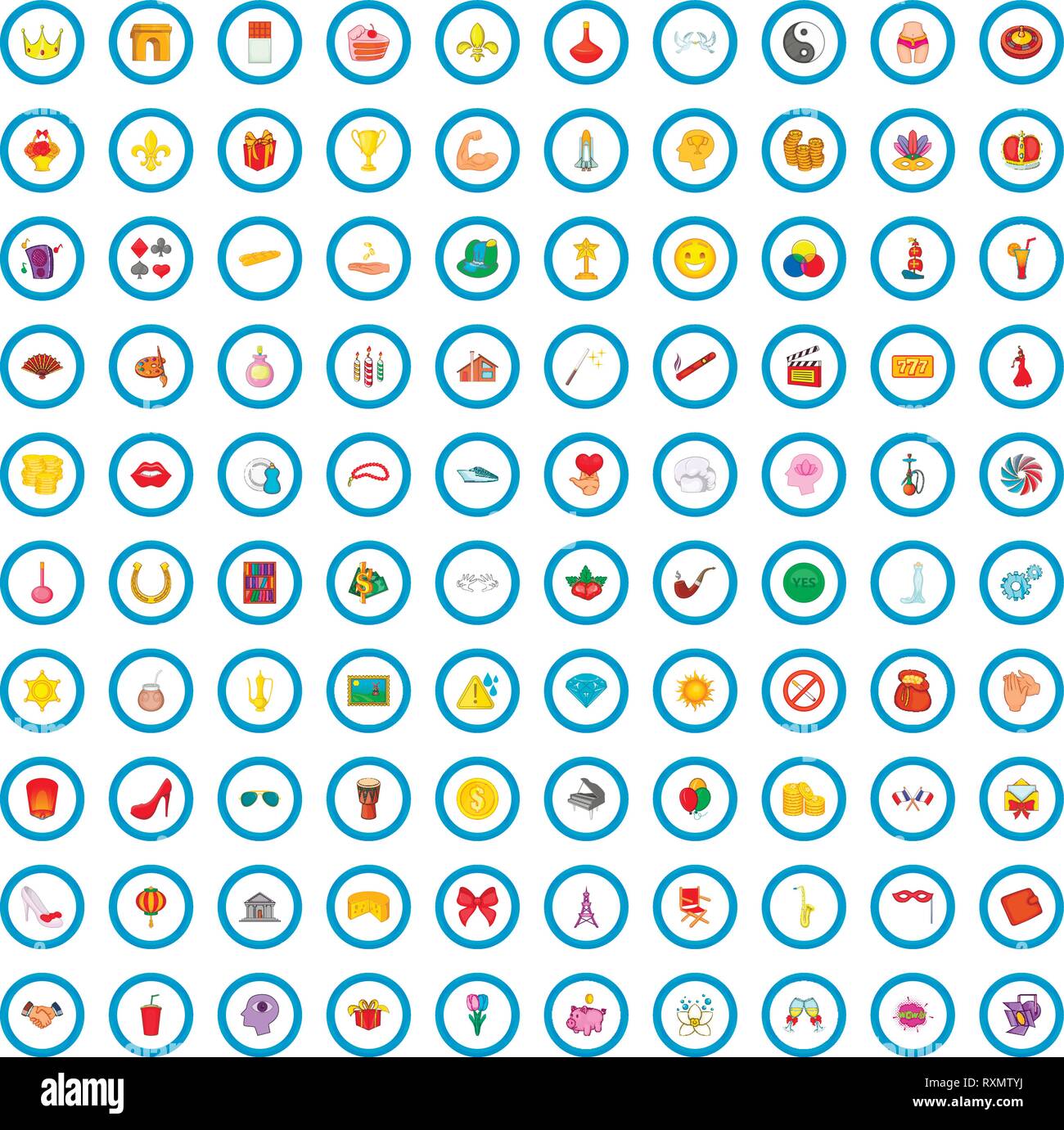 100 excellence icons set, cartoon style Stock Vector Image & Art - Alamy