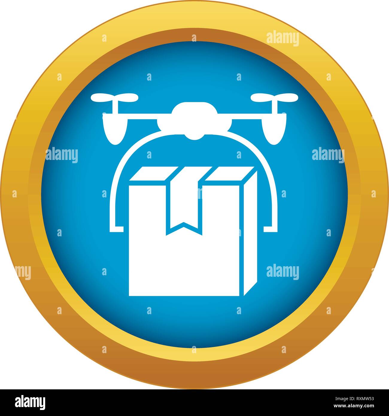 Drone box delivery icon blue vector isolated Stock Vector Image & Art ...