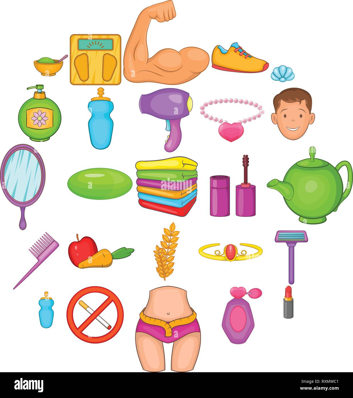 Goodliness icons set, cartoon style Stock Vector Image & Art - Alamy