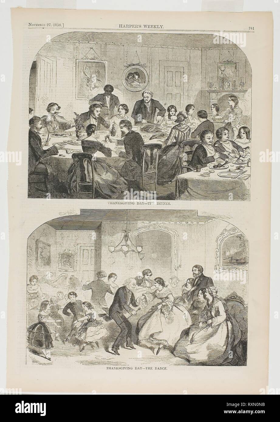 Thanksgiving Day The Dinner And Thanksgiving Day The Dance Winslow Homer American 1836 1910 Published By Harper S Weekly American 1857 1916 Date 1858 Dimensions 176 X 234 Mm Image Dinner 165 X 233 Mm Image Dance