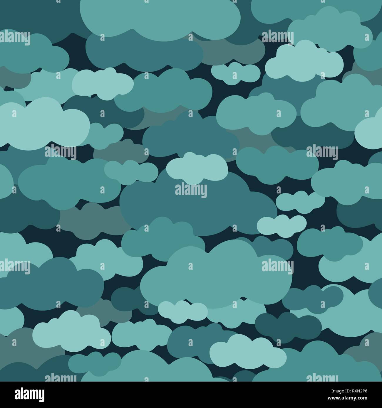 Clouds in the sky. Seamless pattern background. Vector illustration. Day time Stock Vector