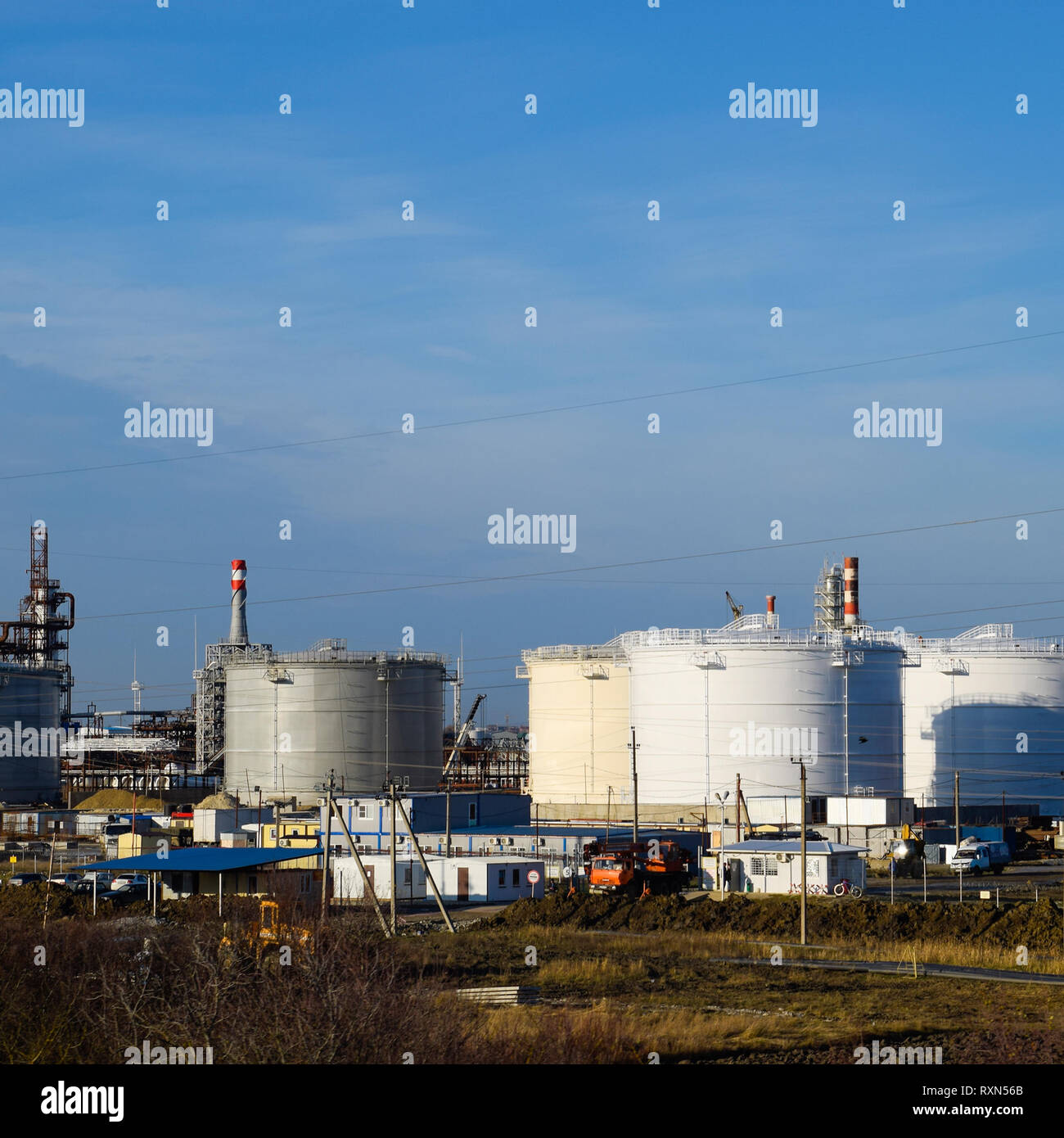Refinery. Reservoirs for storage of refinery products. Rectification ...
