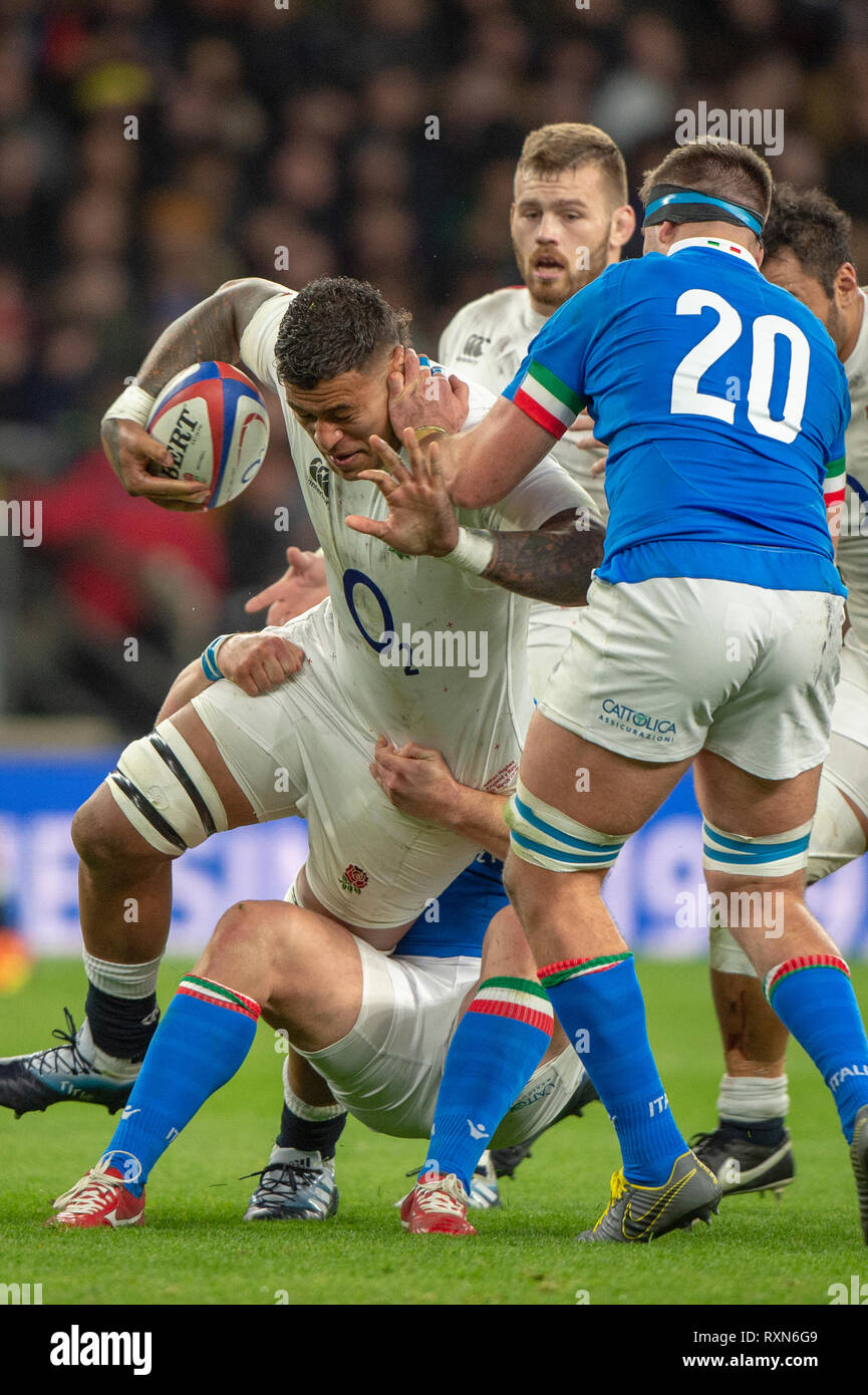 Twickenham, United Kingdom, Saturday, 9th March 2019, Guinness Six Nations  match, England vs Italy, RFU Rugby Stadium, © Peter Spurrier Stock Photo