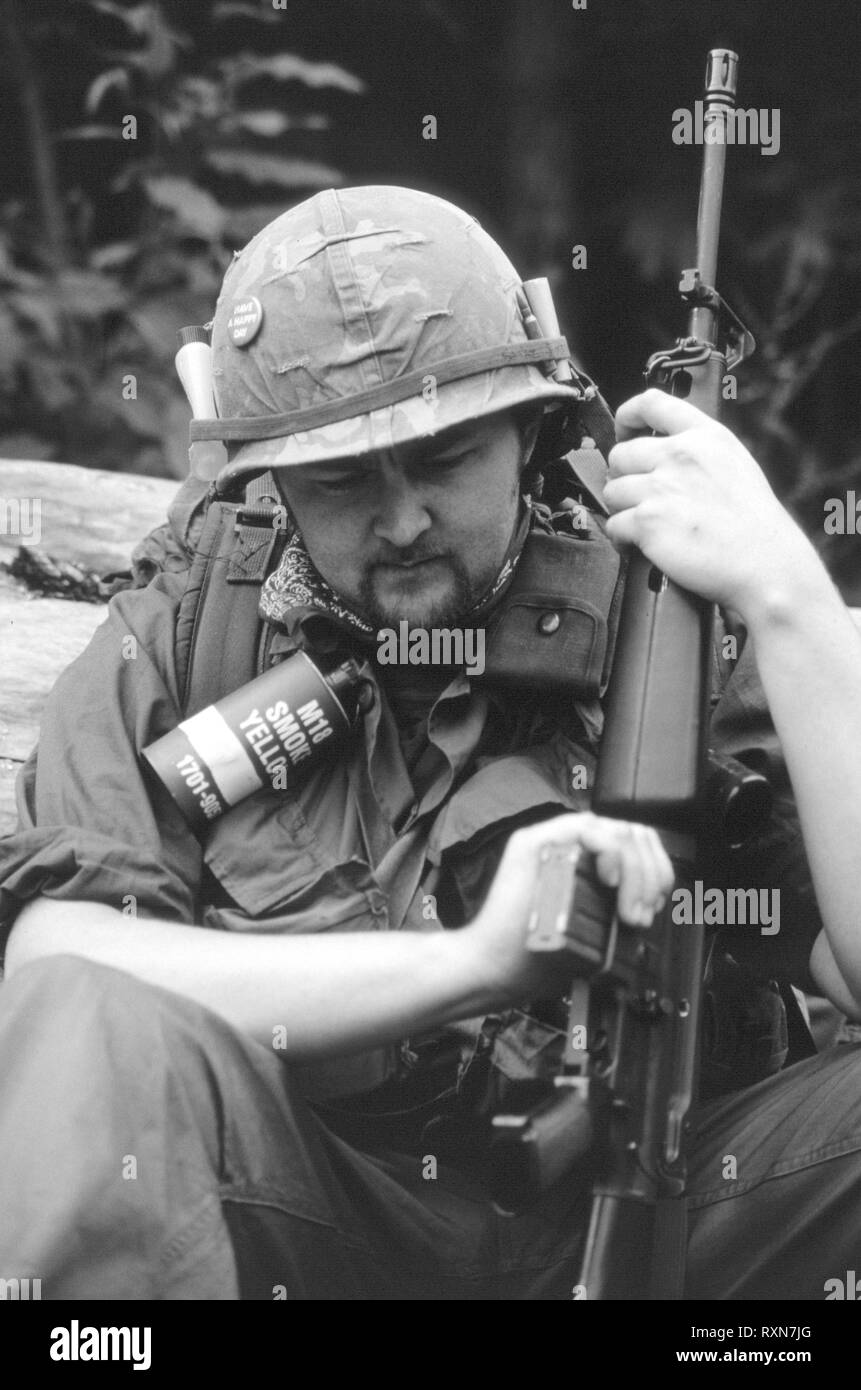 US Rifleman Vietnam War (Reenactor) Stock Photo