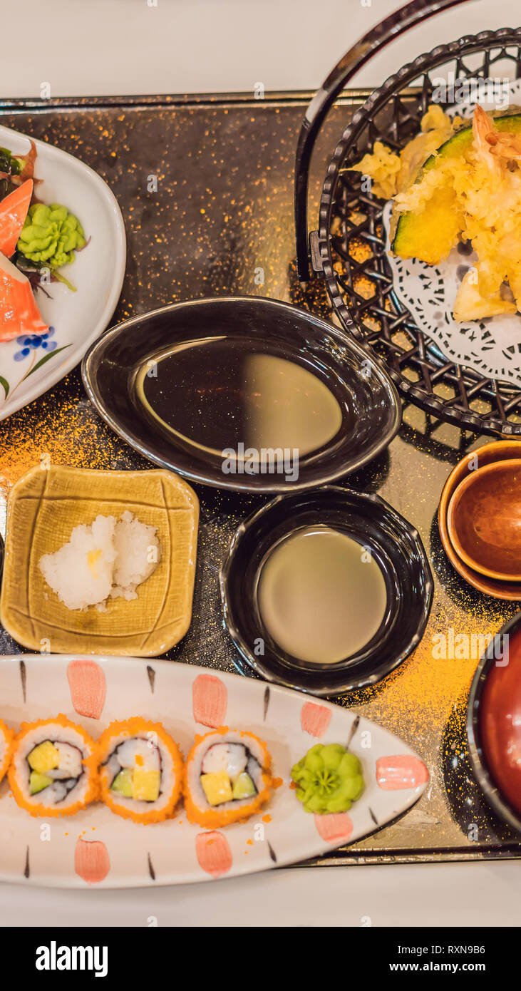 Japanese Bento Set Food At A Japanese Restaurant Vertical