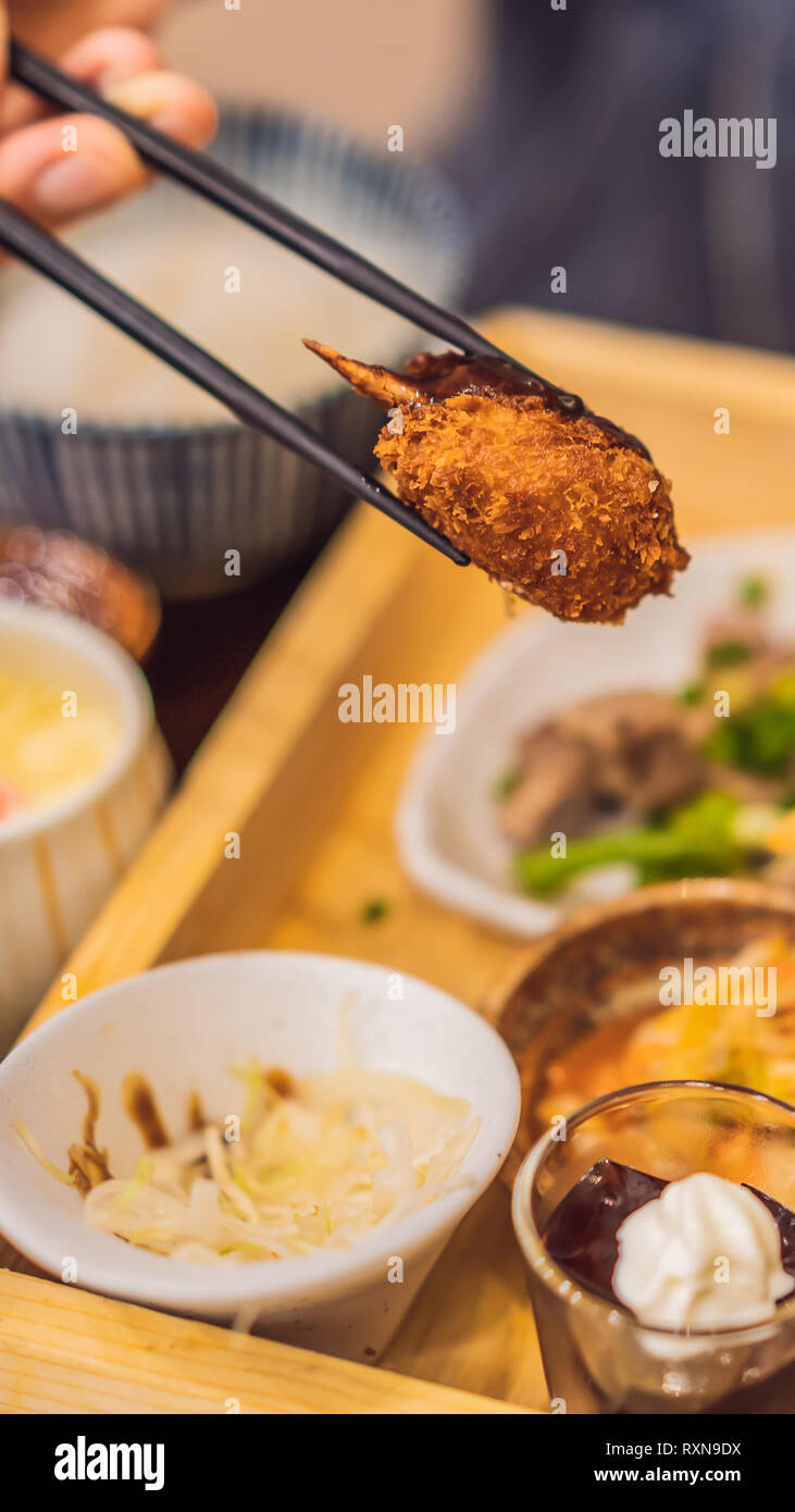 Japanese Bento Set Food At A Japanese Restaurant Vertical Format