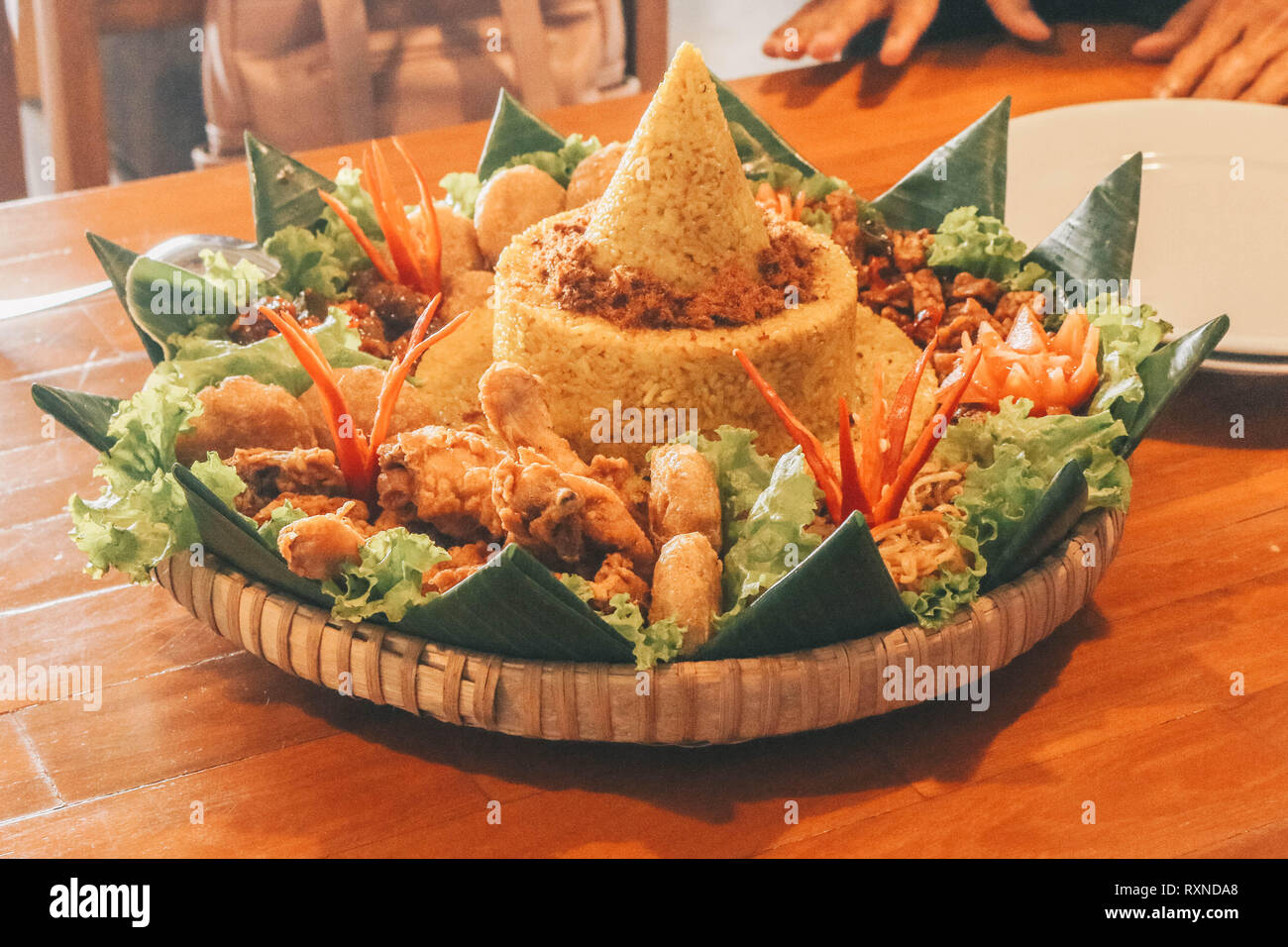 Traditional Indonesian Cuisine Nasi Tumpeng for Celebration Stock Photo ...