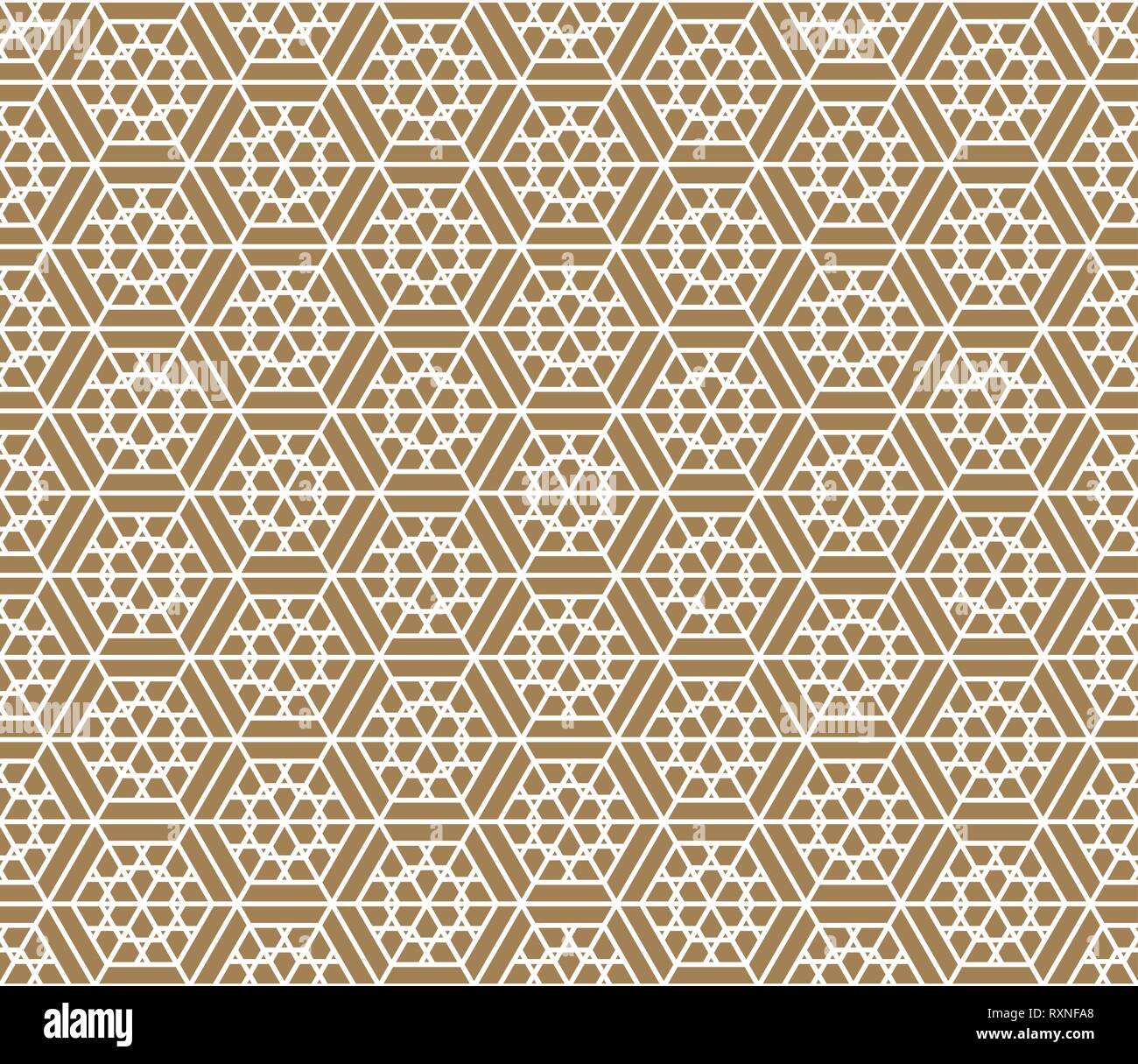 Japanese seamless pattern in style Kumiko.Golden color background and ...