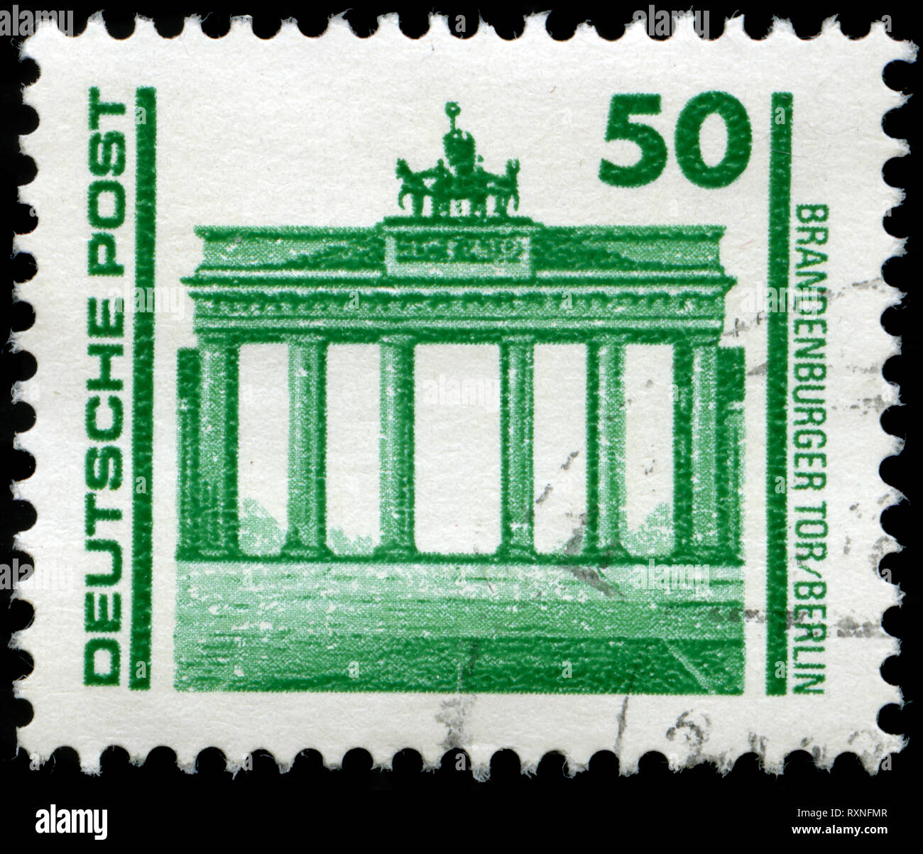 Postmarked stamp from East Germany (DDR)  in the Buildings and monuments series issued in 1990 Stock Photo