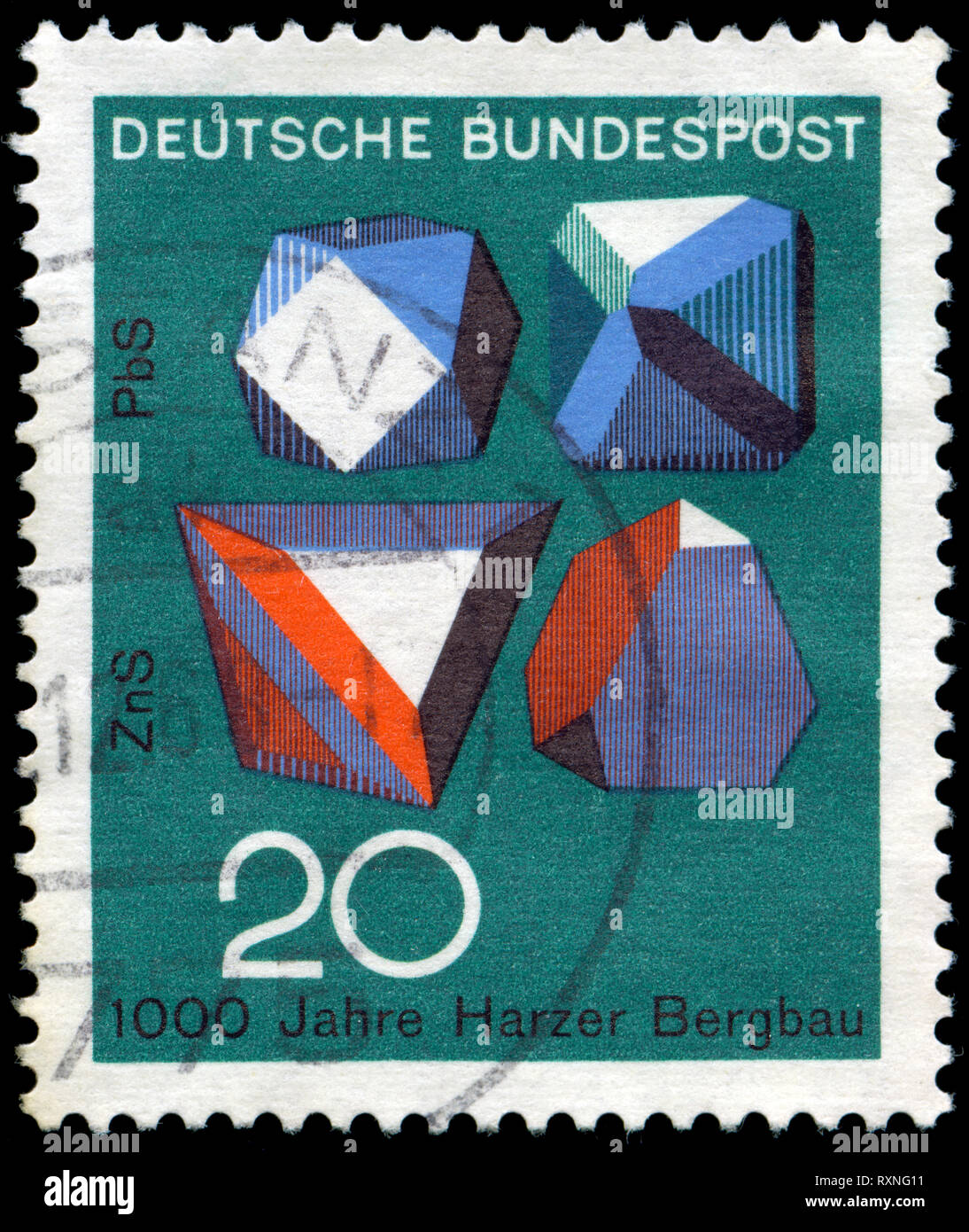 Postage stamp from the Federal Republic of Germany in the Scientific Anniversaries (3rd series) issued in 1968 Stock Photo