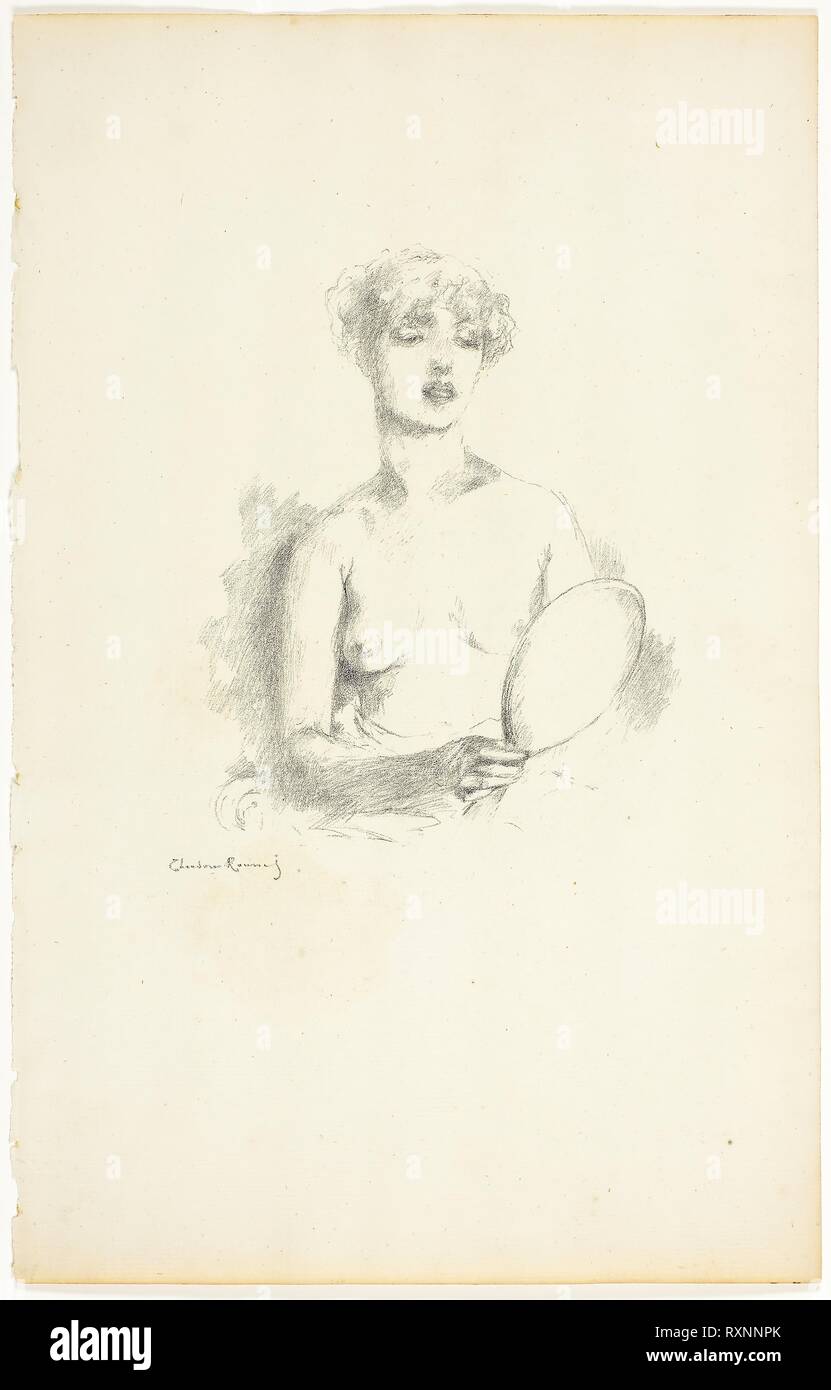 La Toilette. Theodore Roussel; French, worked in England, 1847-1926. Date: 1890-1894. Dimensions: 160 × 130 mm (image); 318 × 202 mm (sheet). Transfer lithograph in black on cream laid paper. Origin: England. Museum: The Chicago Art Institute. Stock Photo