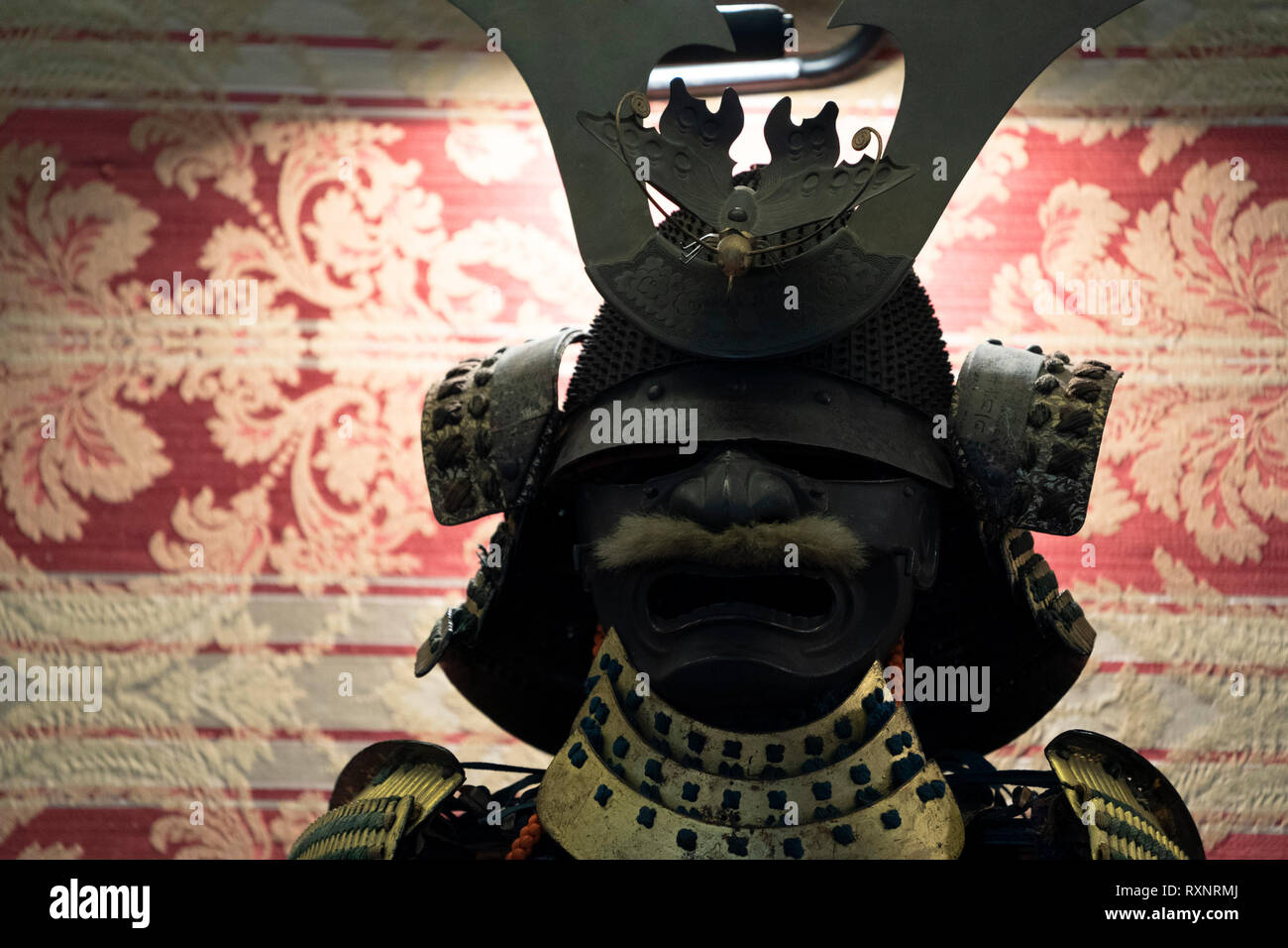 japanese samurai old statue close up Stock Photo Alamy