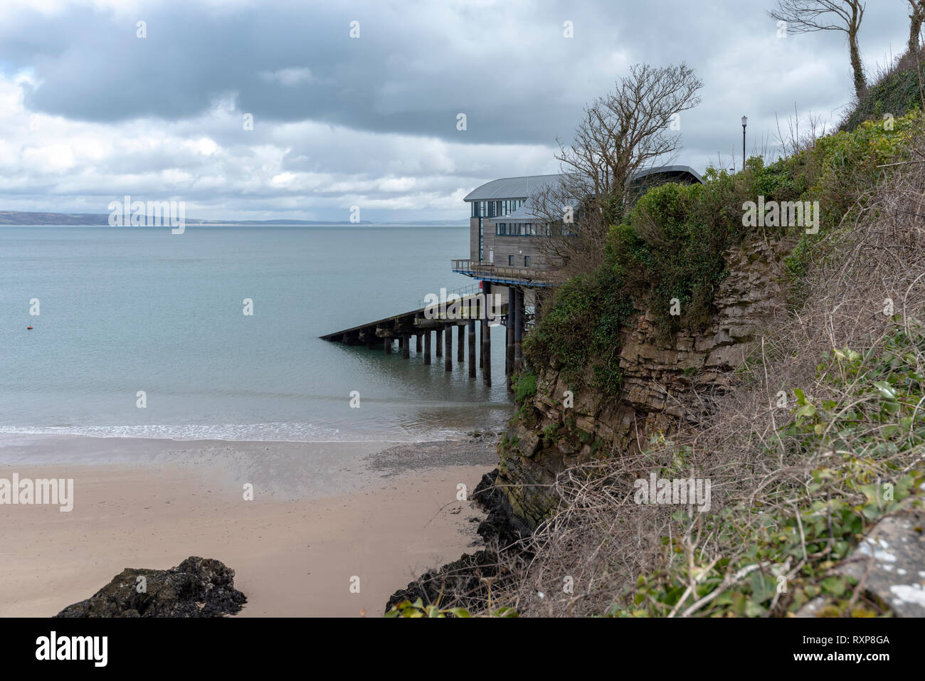 The new RNLI lifeboat station at Tenby in Wales Stock Photo
