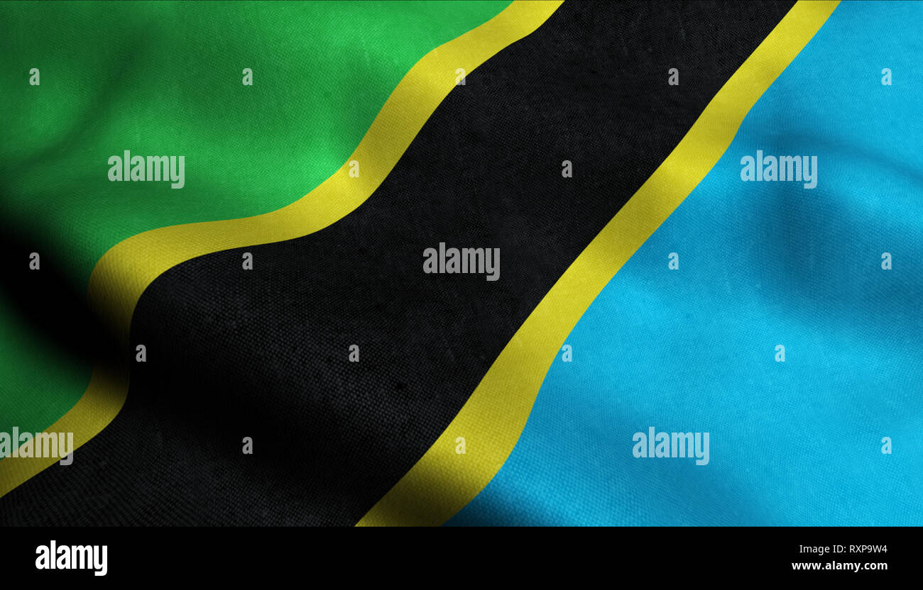 Tanzania Waving Flag in 3D Stock Photo - Alamy