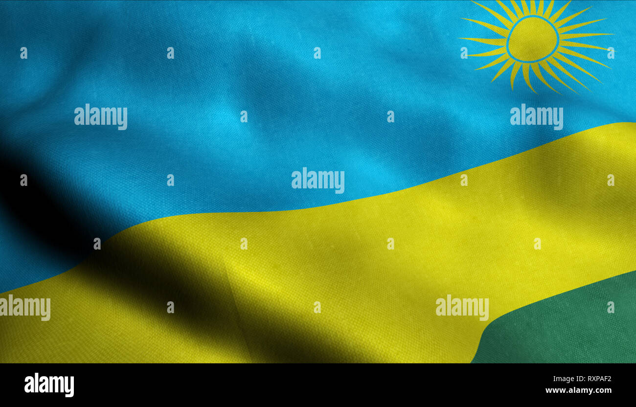 Waving flag rwanda in 3d hi res stock photography and images alamy