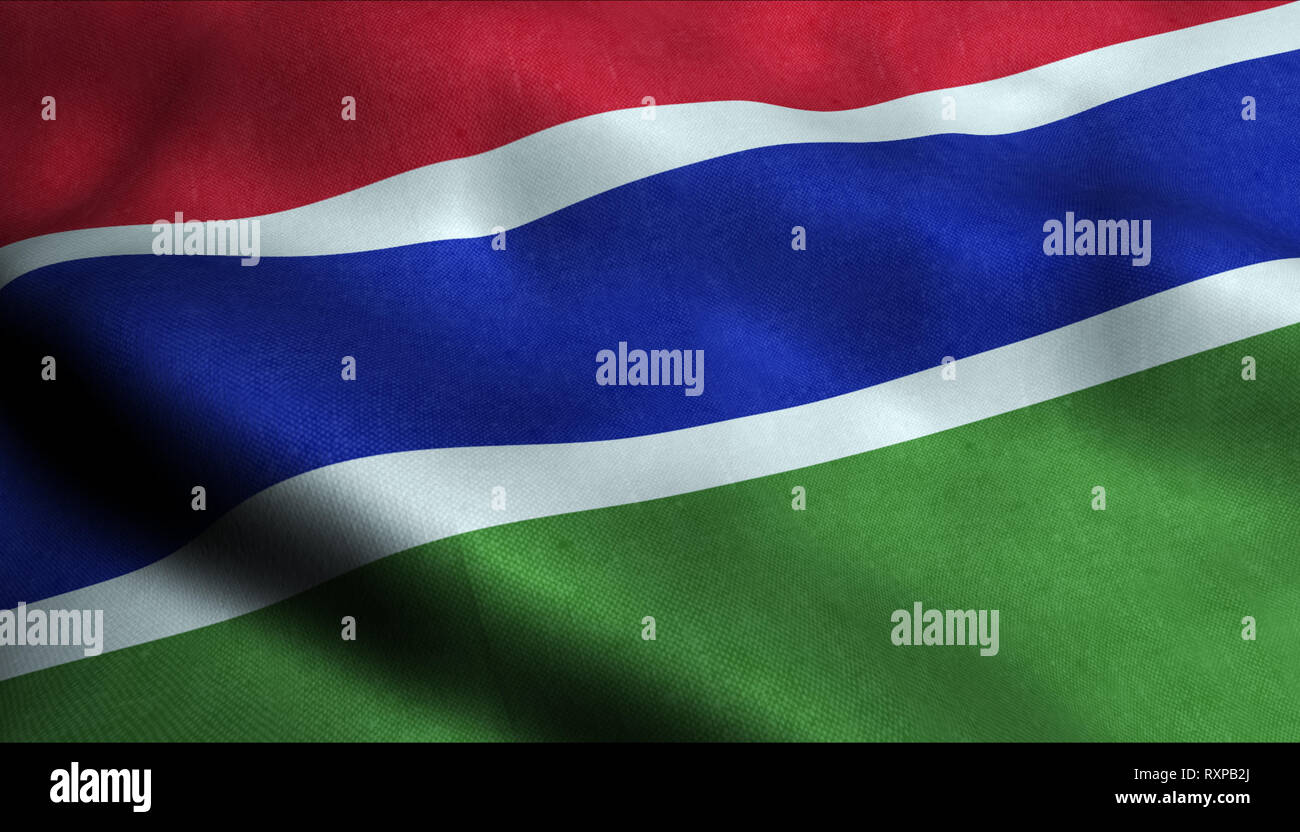 Gambia Waving Flag in 3D Stock Photo - Alamy