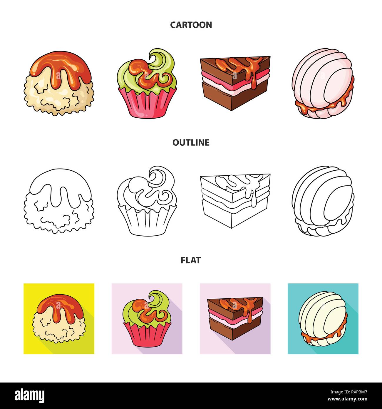 Vector illustration of confectionery and culinary logo. Set of ...